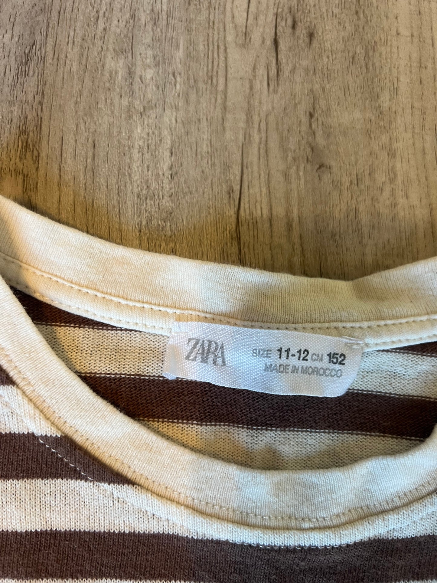 Zara Striped Short Sleeve Tee Youth Boy’s Size 11-12 Years Black/White