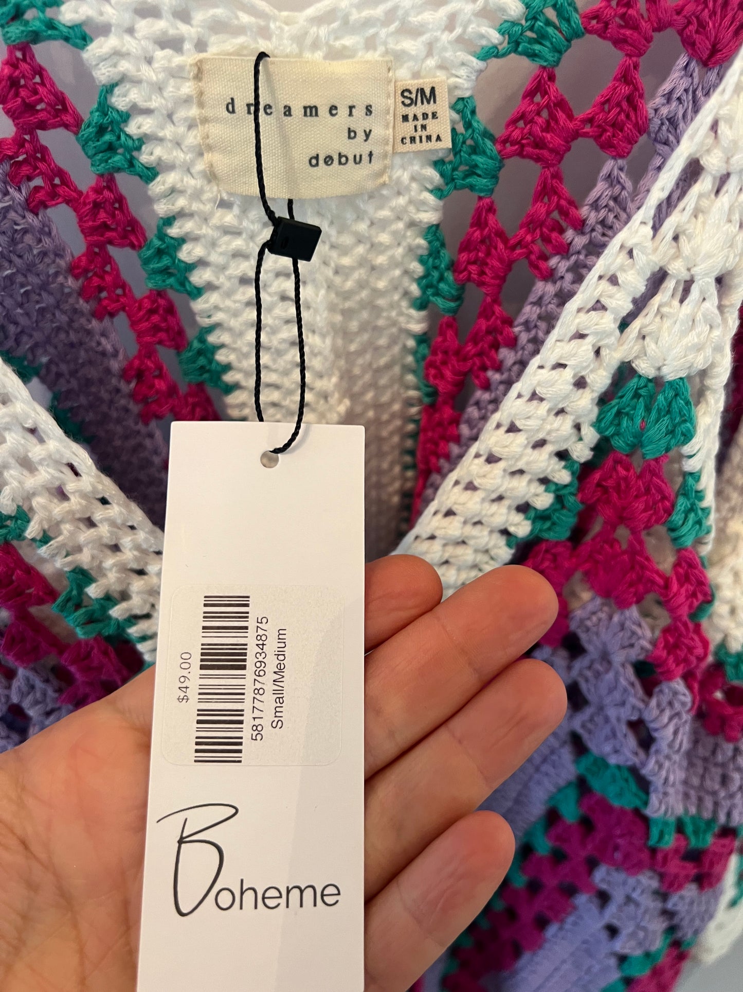 Dreamers by Debut Crochet Tank Women’s S/M NWT