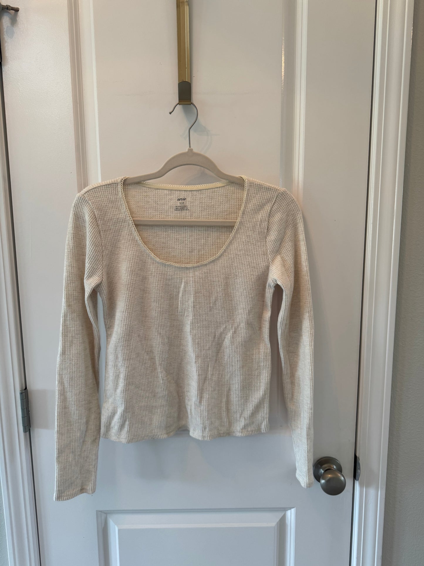 Aerie Scoop Neck Thermal Top Women’s Small