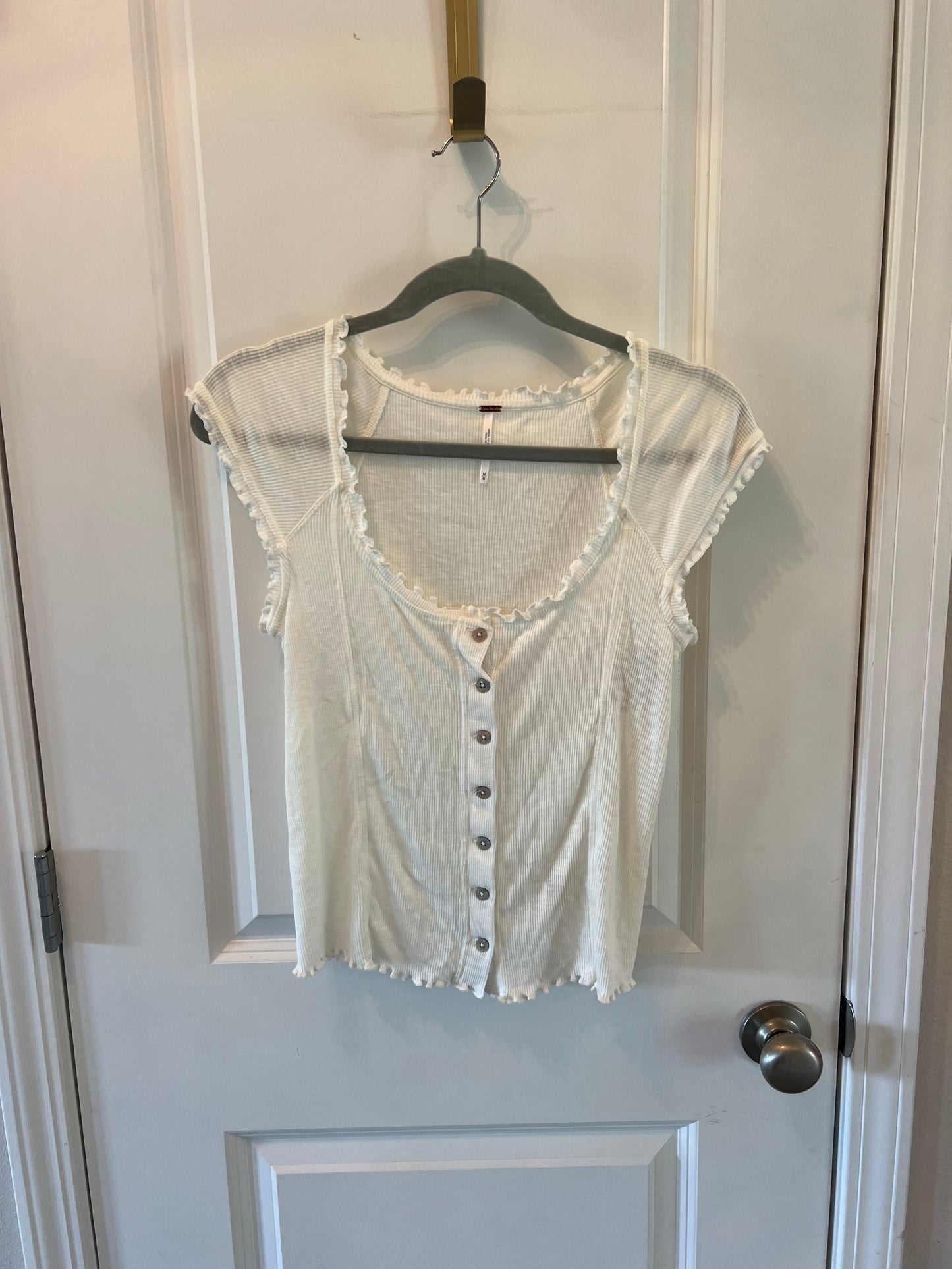 Free People Louie Louie Top Women’s Size Medium 8-10 White