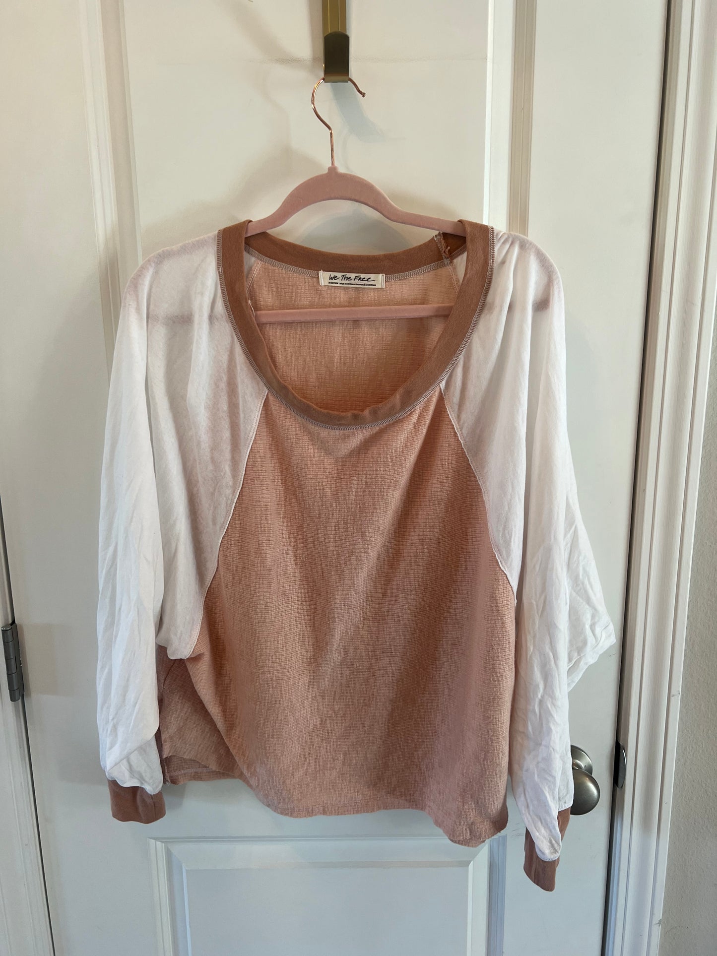 Free People Raglan Long Sleeve Top Women’s Size Medium Mauve