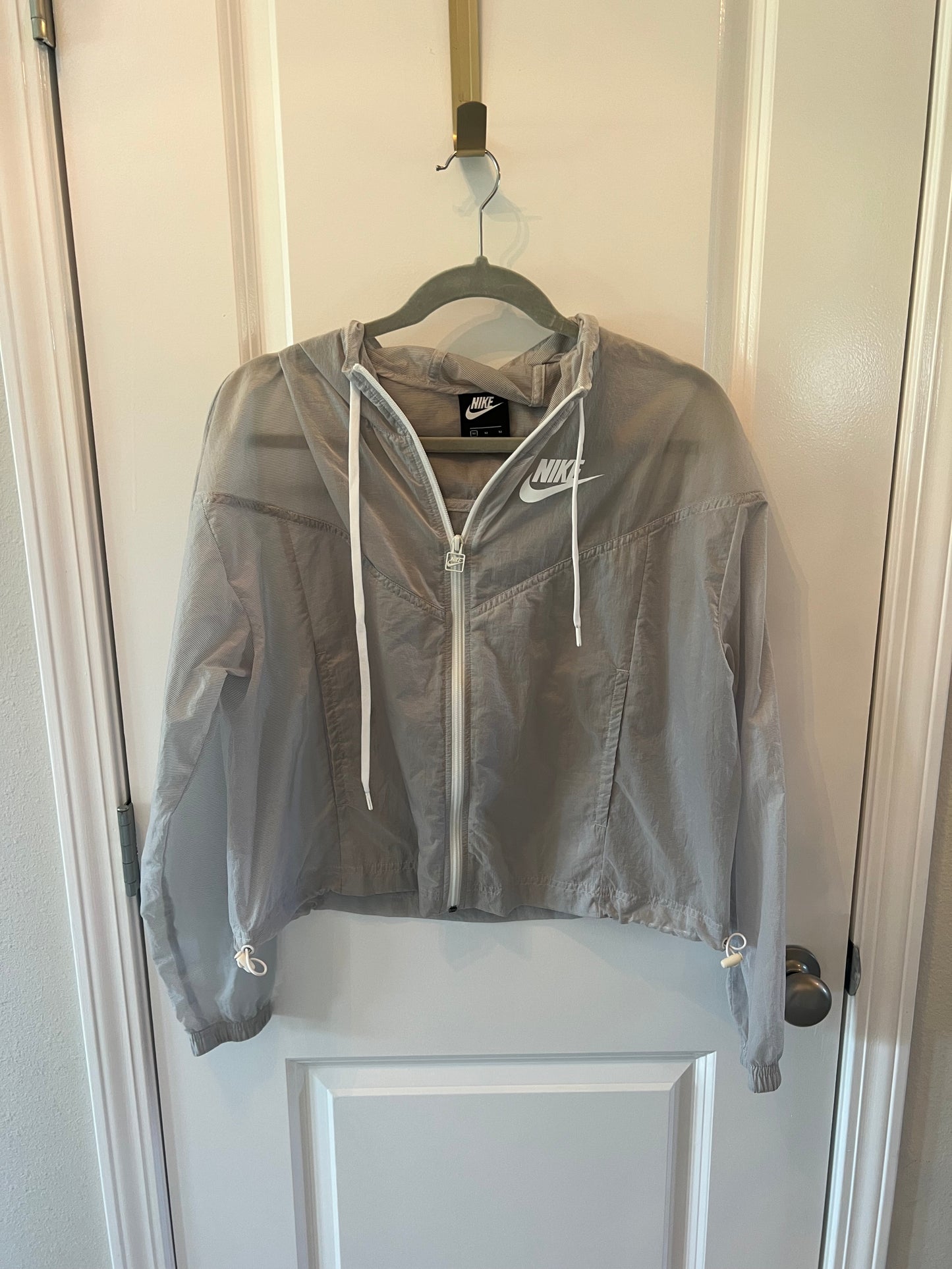 Nike Transparent Windrunner Hooded Jacket Women’s Size Medium Summit White