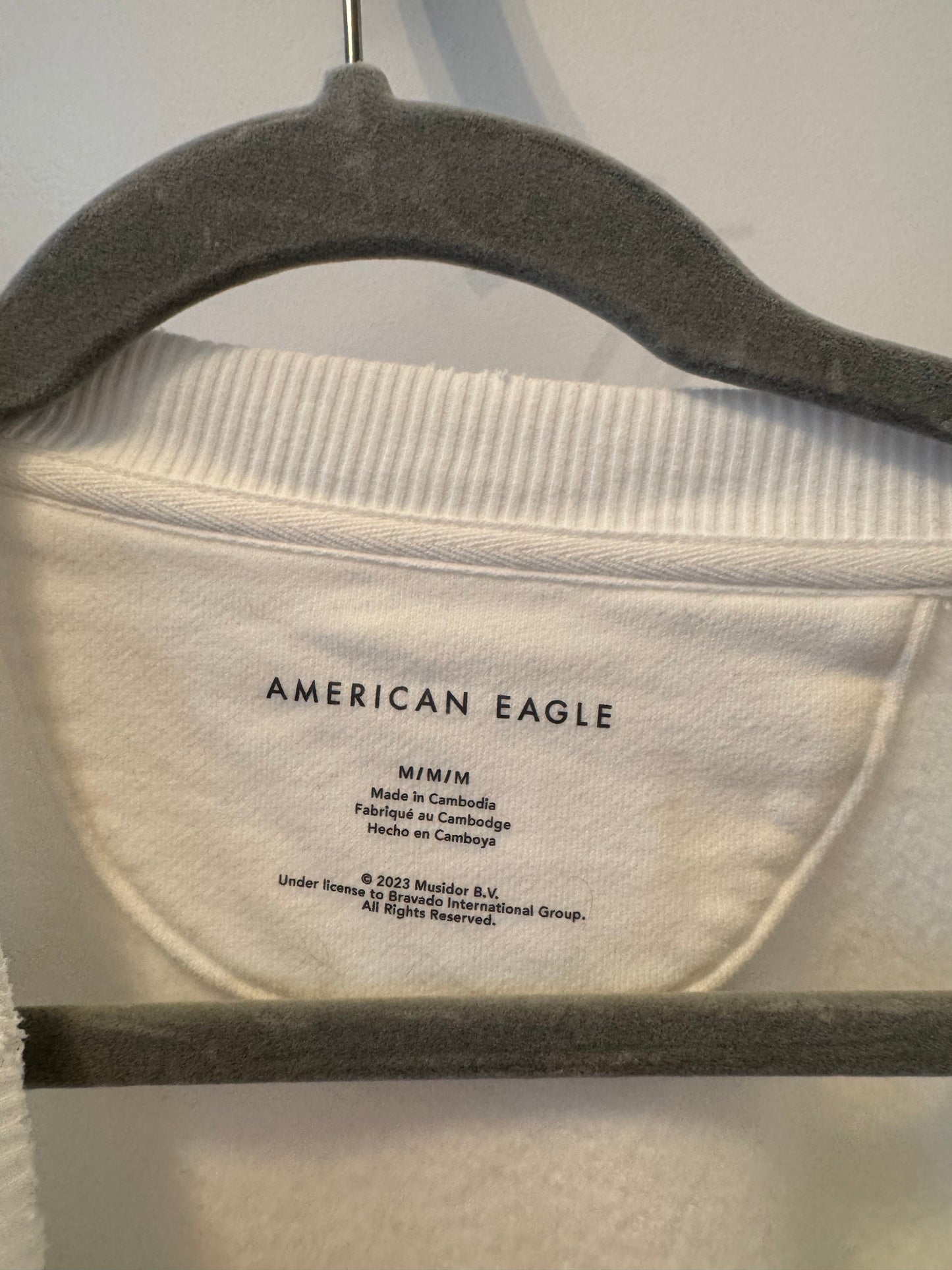 American Eagle Rolling Stones Graphic Band Sweatshirt Unisex Adult Size Medium White