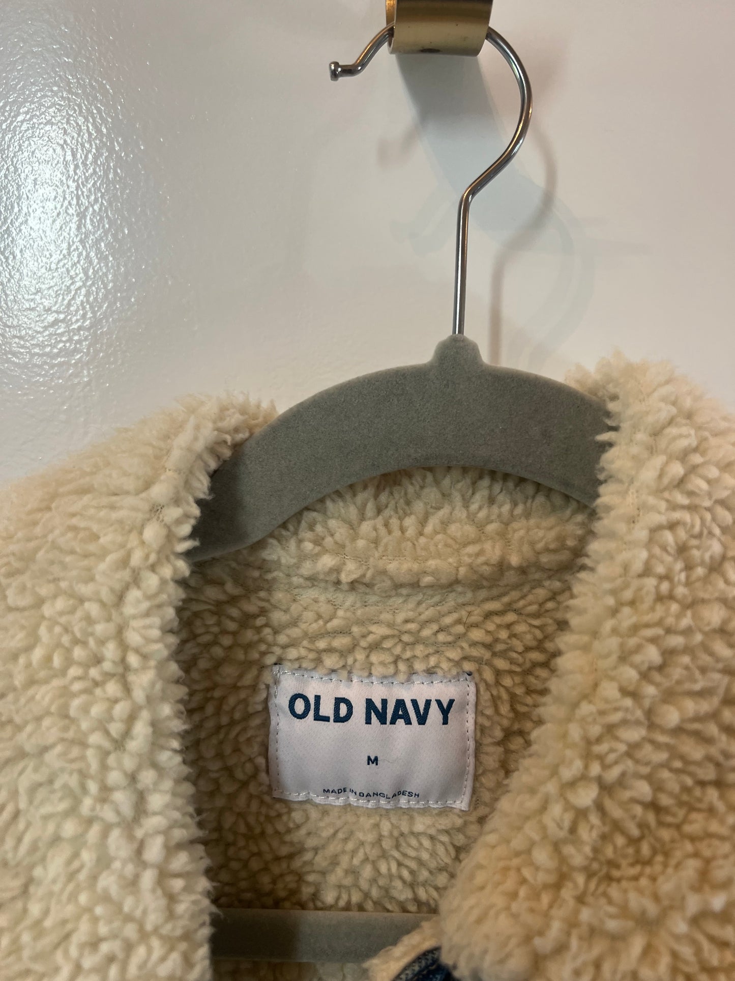 Old Navy Oversized Sherpa Denim Jacket Women’s Size Medium