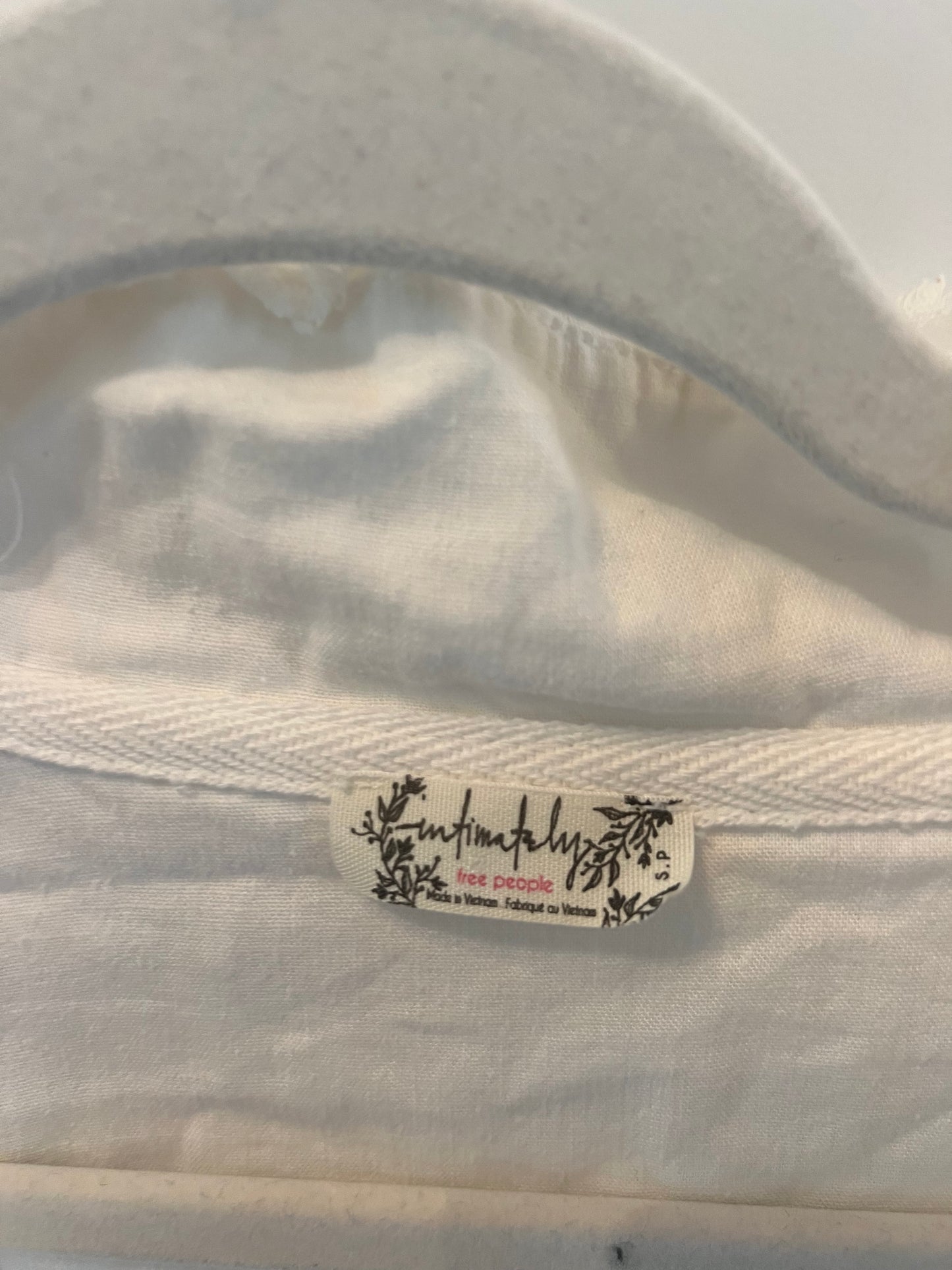 Free People Bodysuit Short Sleeve Women’s Size Small White