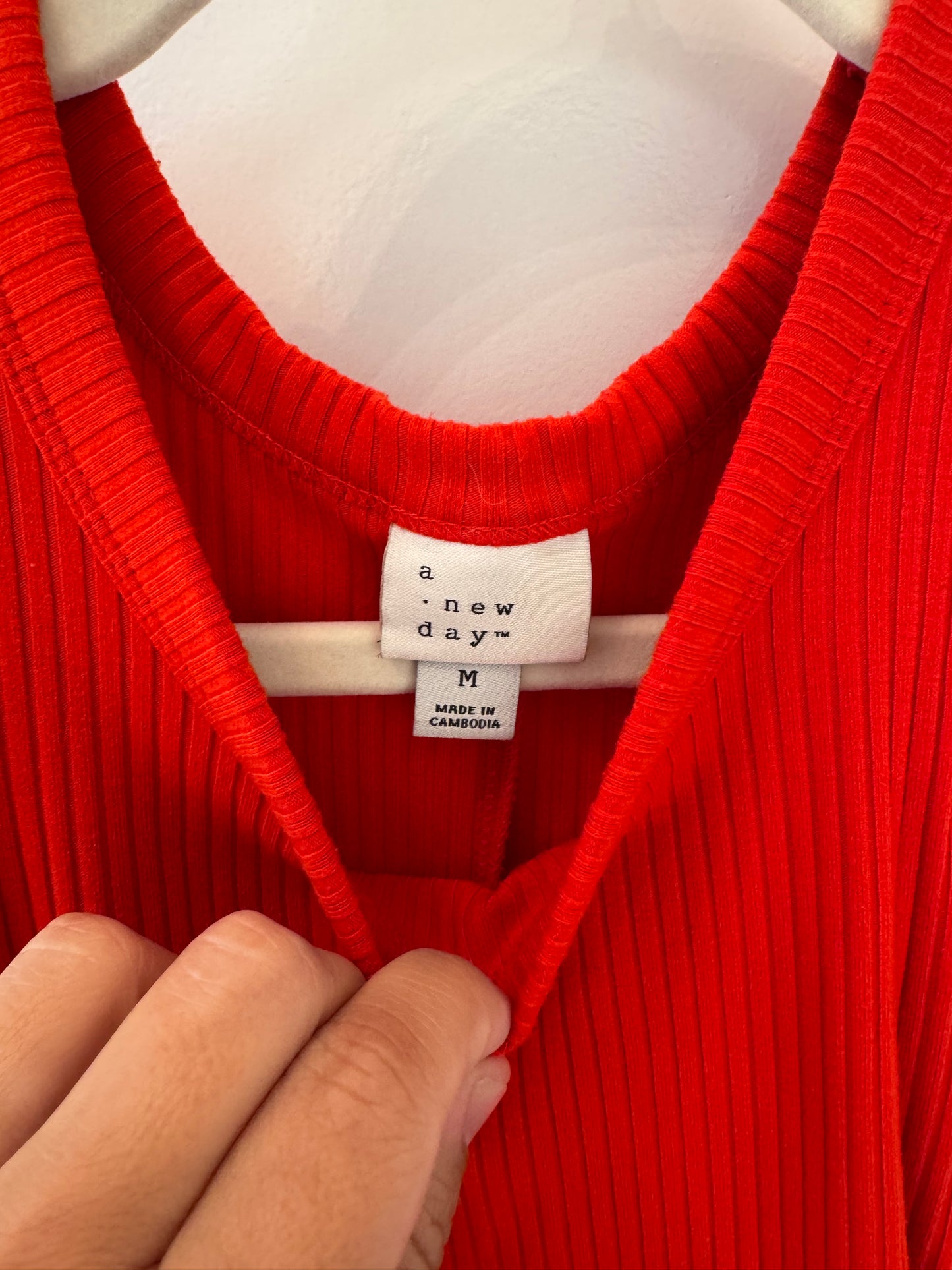 A New Day High Neck Knit Maxi Dress Women’s Medium Red