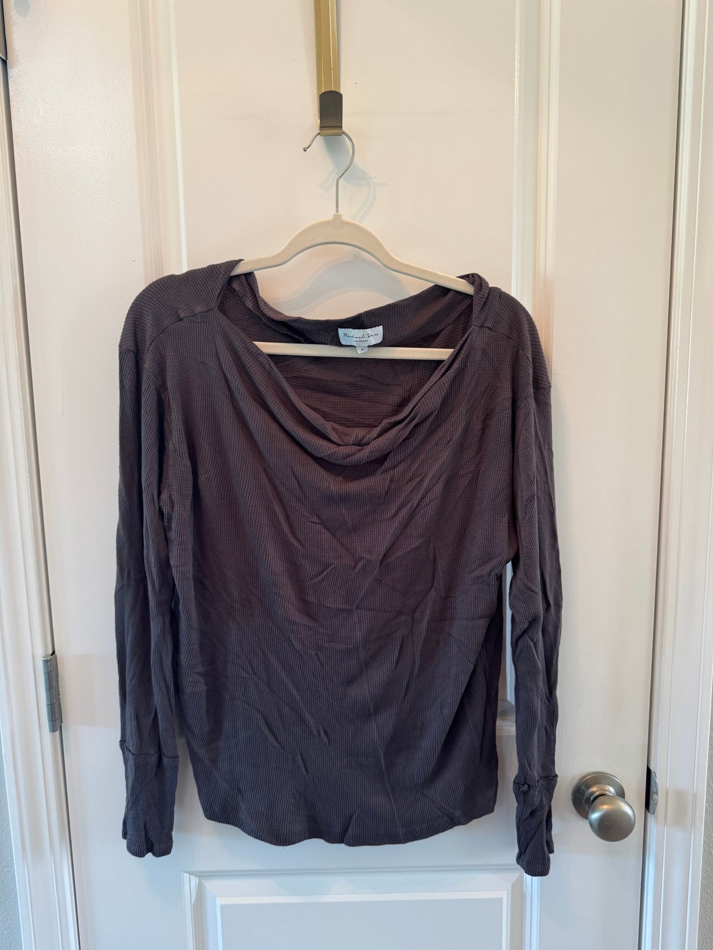 Michael Stars Waffle Knit Top Women’s Small Dark Purple