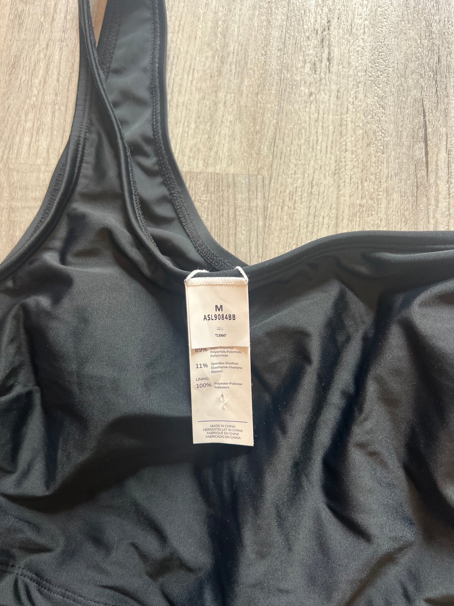 Cupshe Forest Adventure Solid Mesh One Shoulder One Piece Swimsuit Women’s Size Medium Black