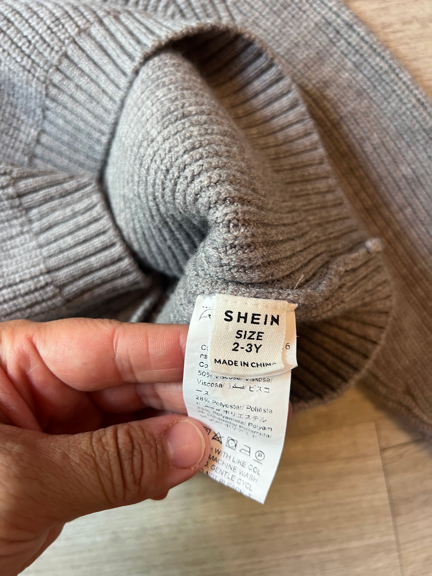 Knit Sweater Toddler Girl Size 2-3 Years Gray