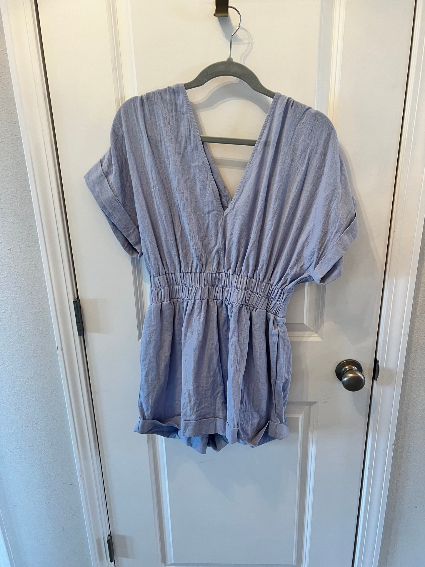 Mustard Seed Chambray Romper Women’s Size Small 4-6 Blue