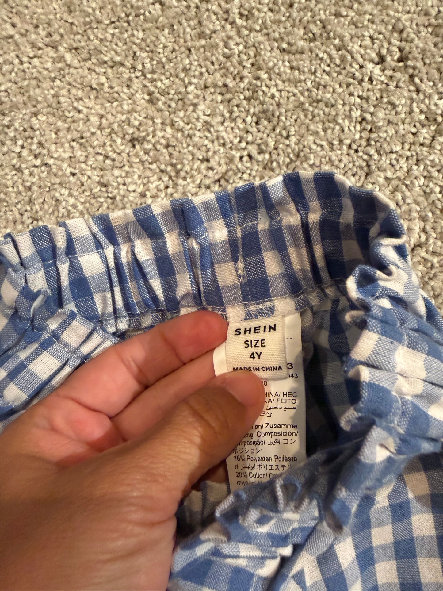 Toddler Bow Gingham Outfit Size 4Y
