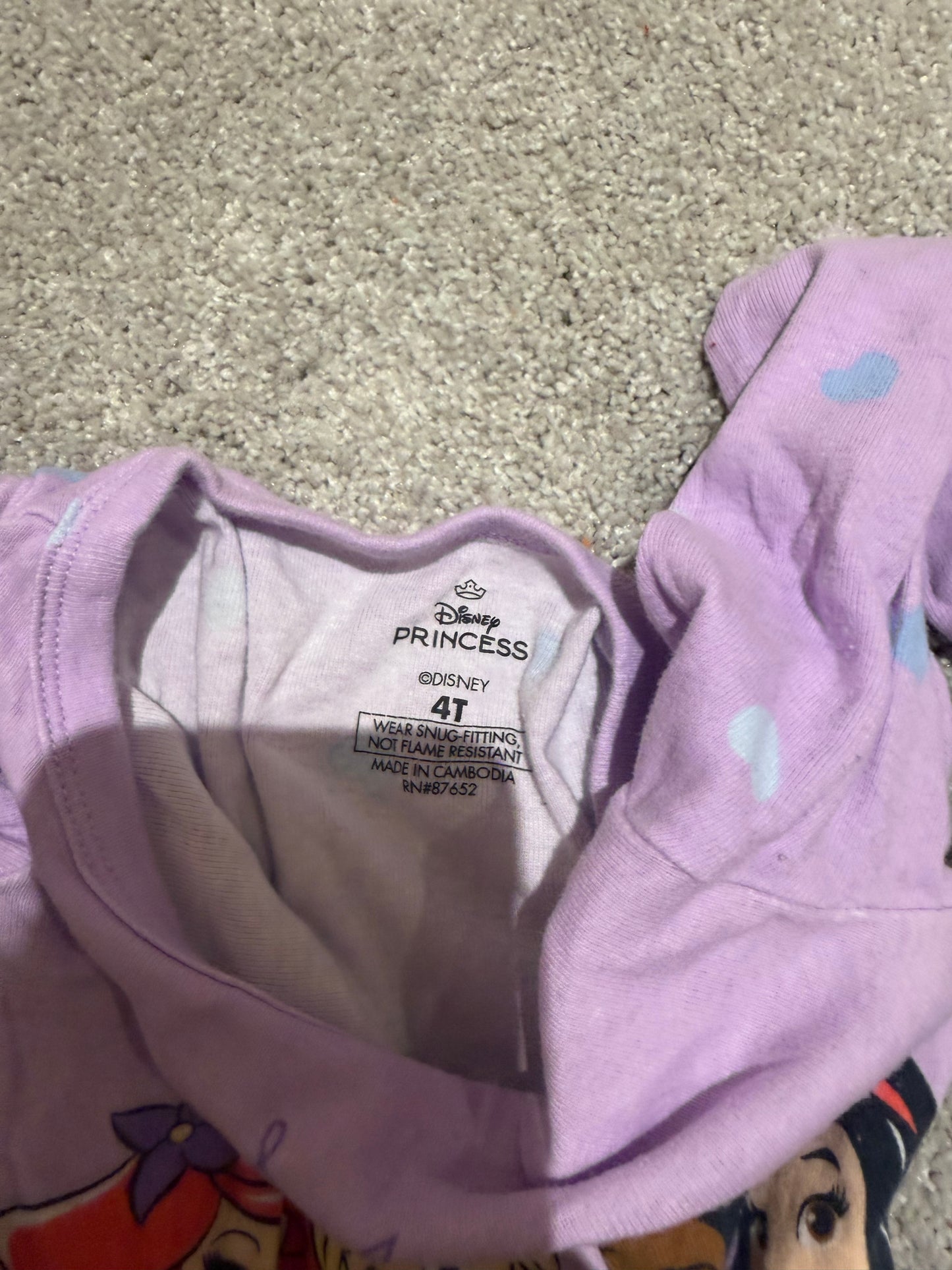 Princess pajama bundle size 4Y