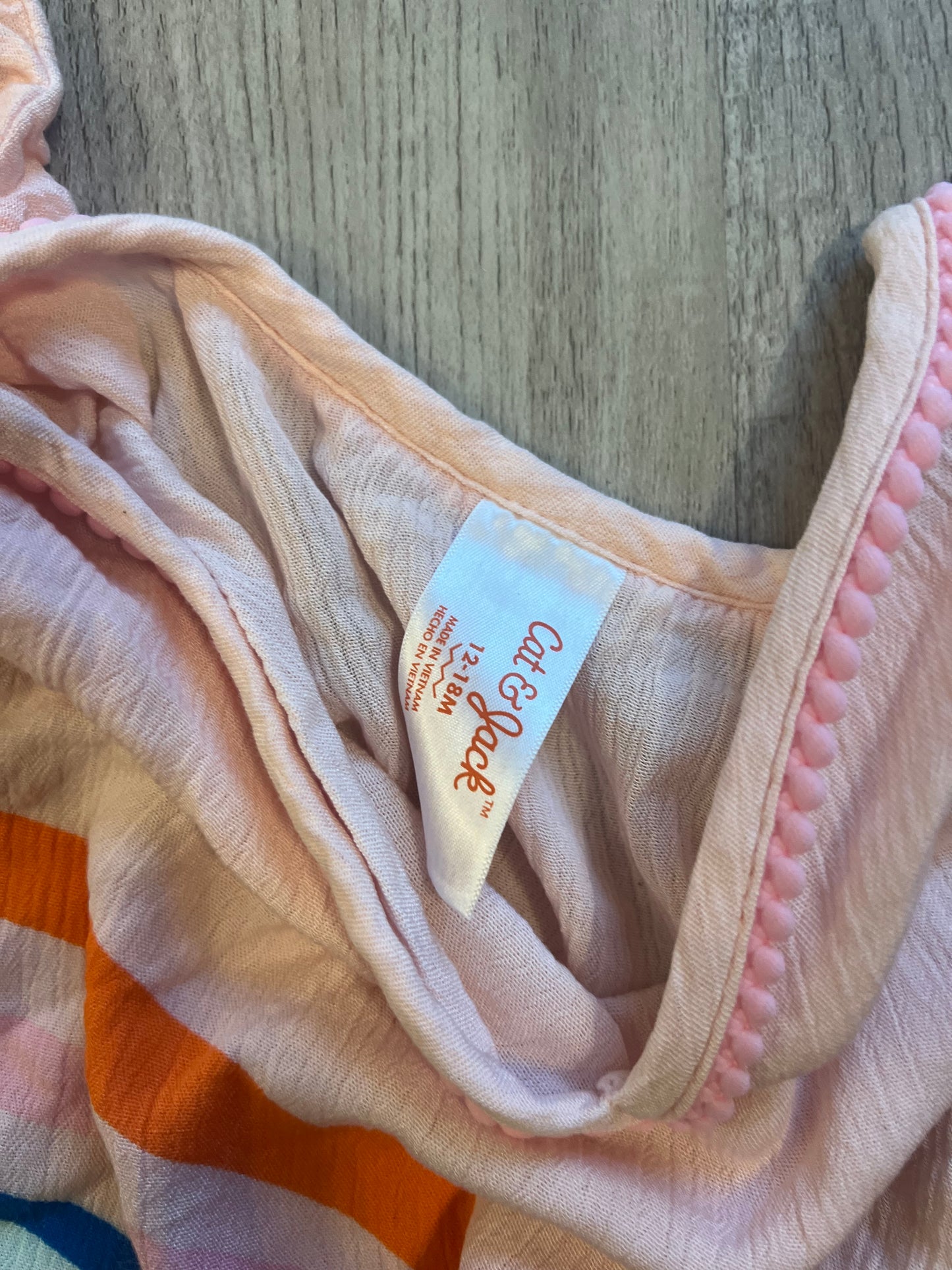 Cat & Jack Rainbow Top Baby Girl Size 12M Pink