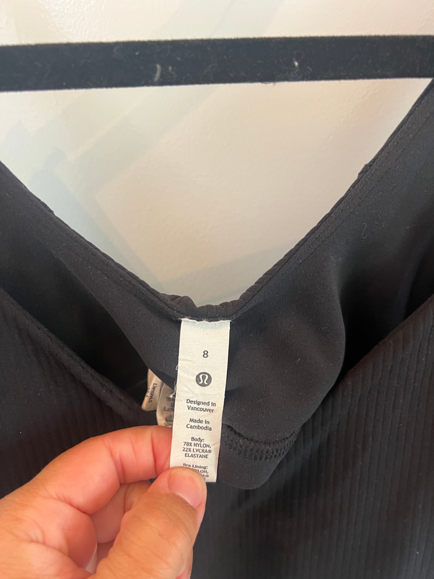Lululemon Black Tank Size 8- Built in bra