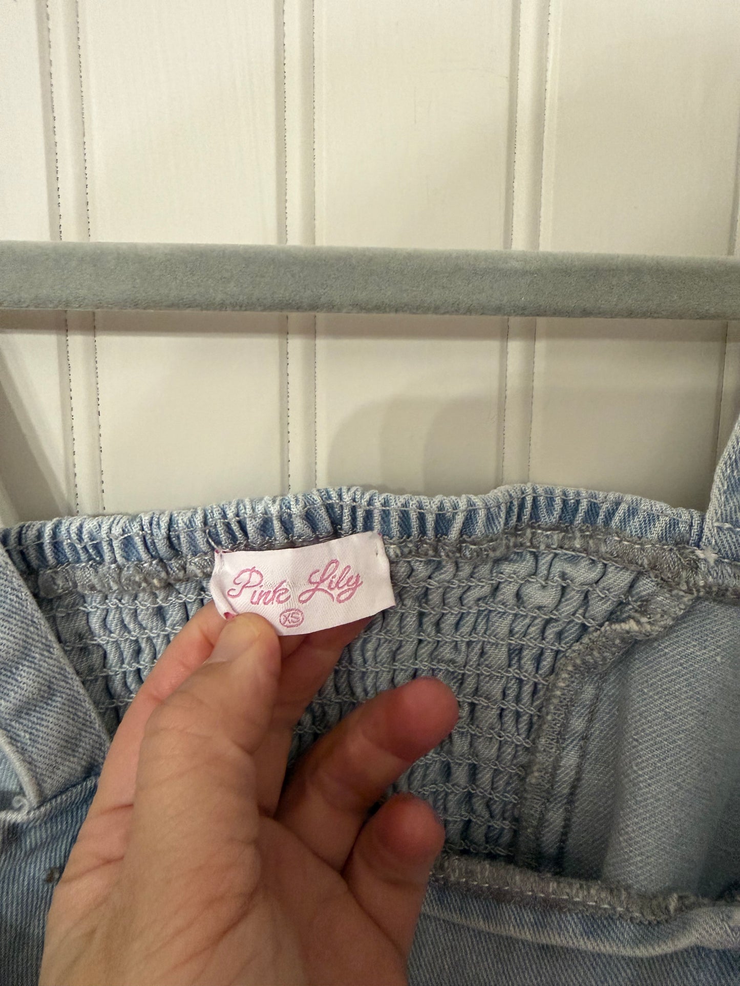 Pink Lily Denim Bustier Top Women’s XS