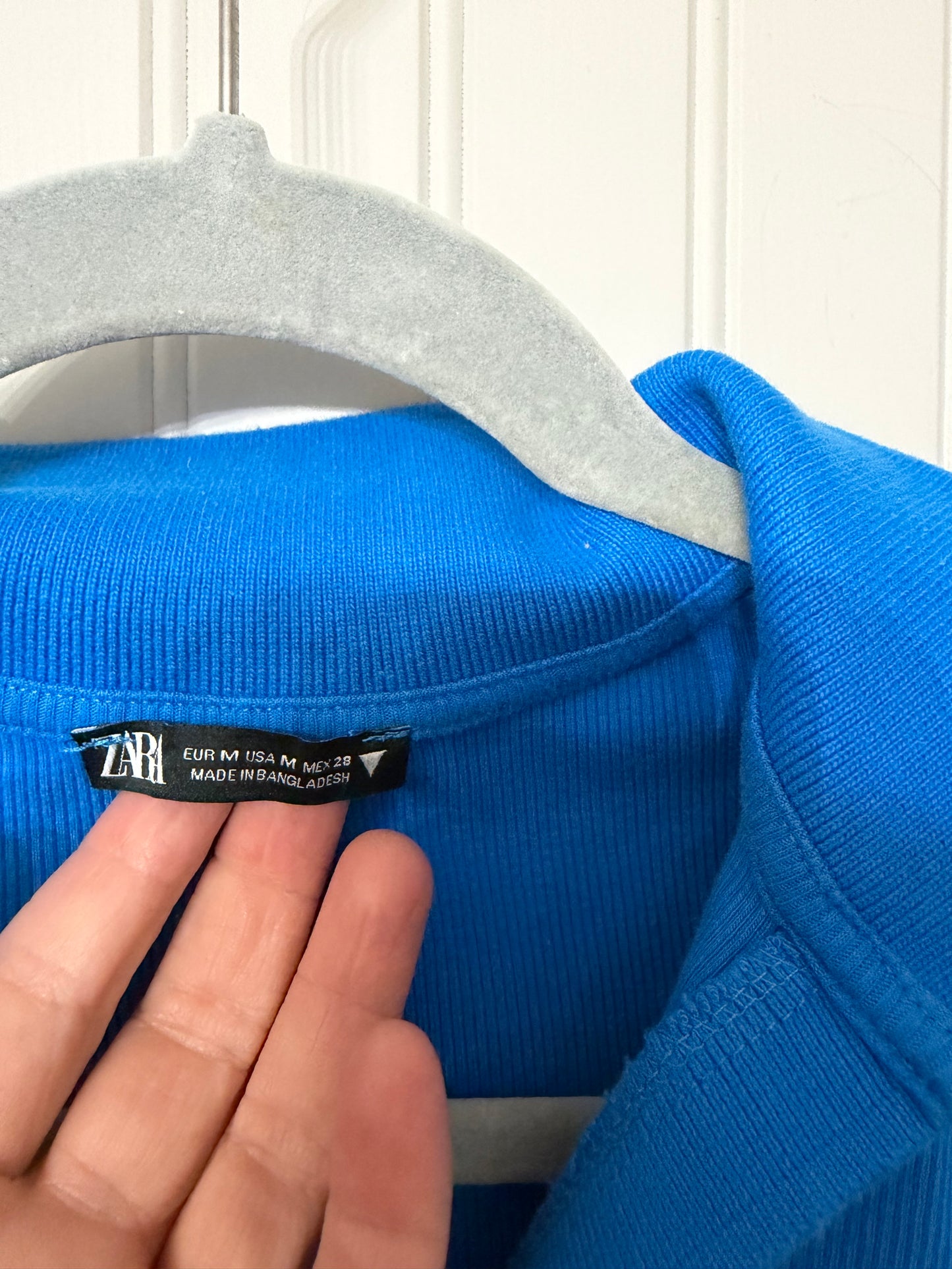 Zara Cropped Polo Women’s Medium Blue
