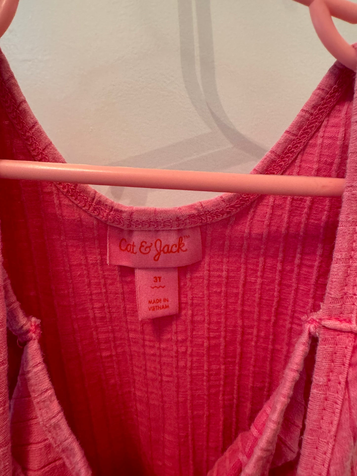 Cat & Jack Drawstring Romper Toddler Girl Size 3T Pink