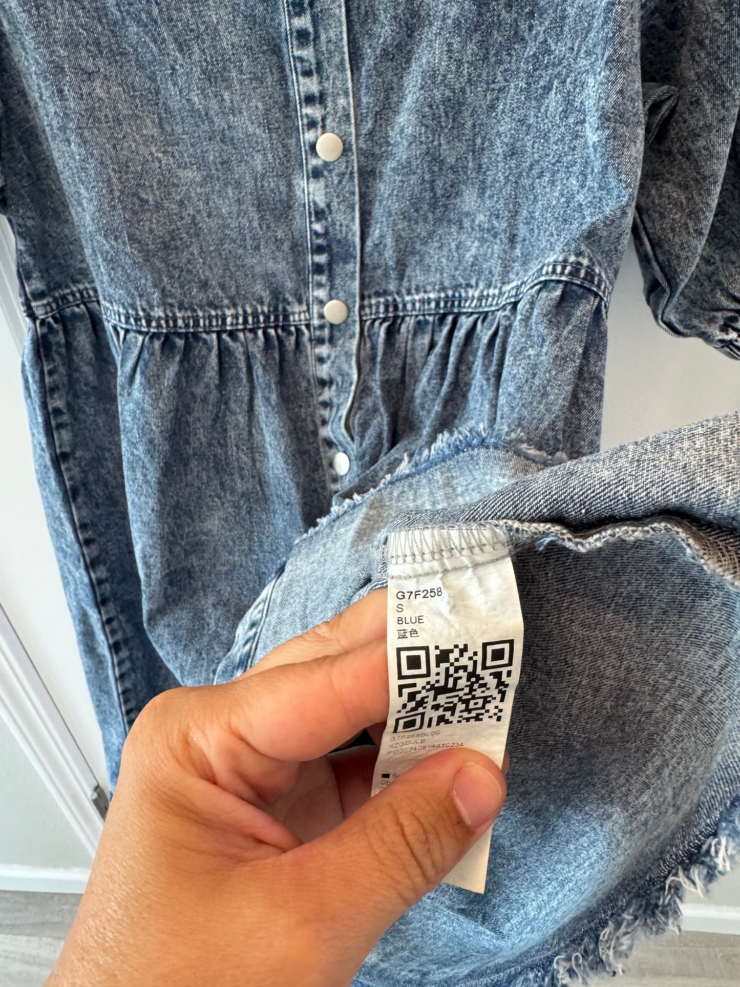 Acid Wash Denim Dress Women’s Small