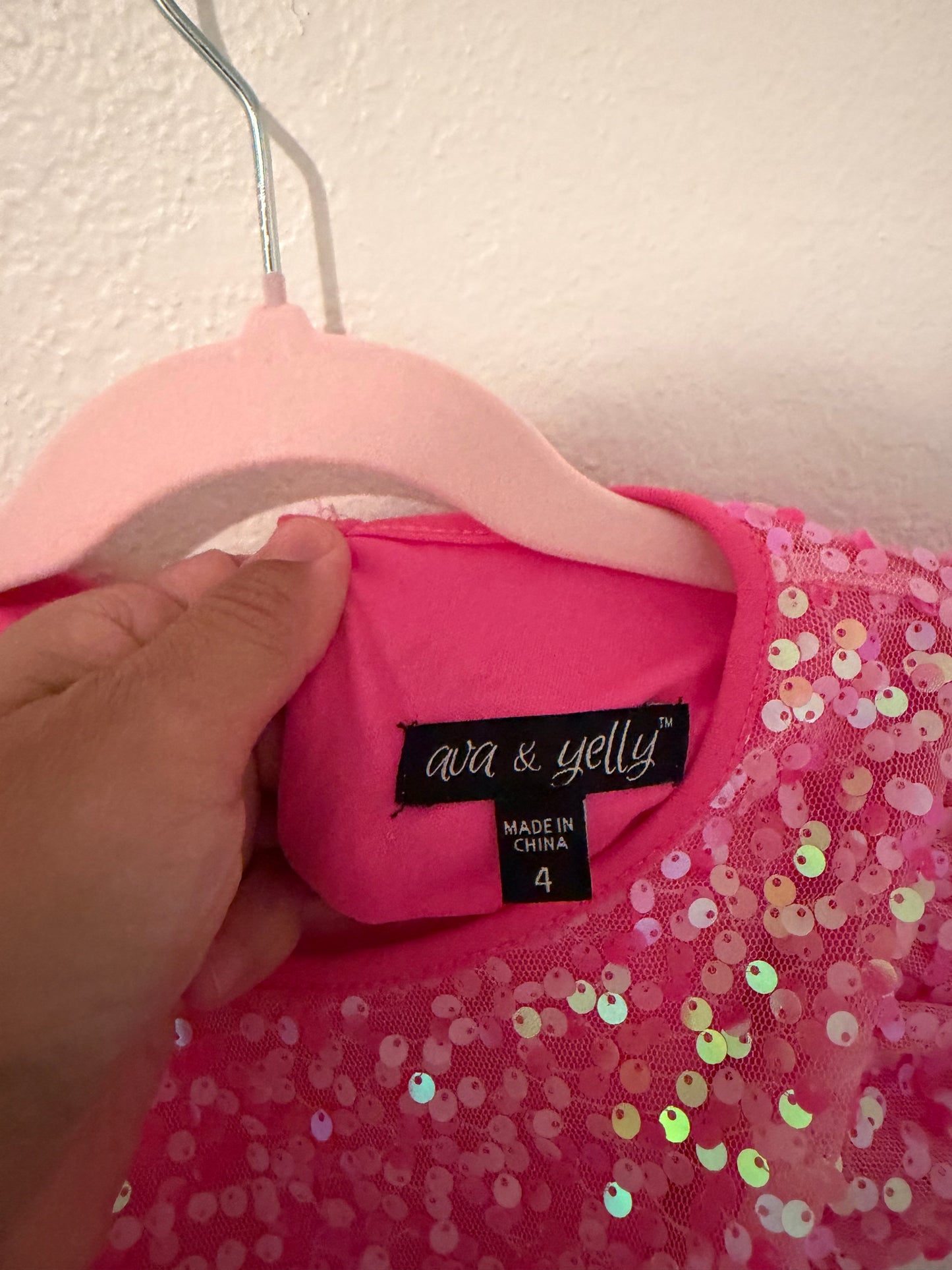 Toddler Girl Pink Sparkle Dress Size 4