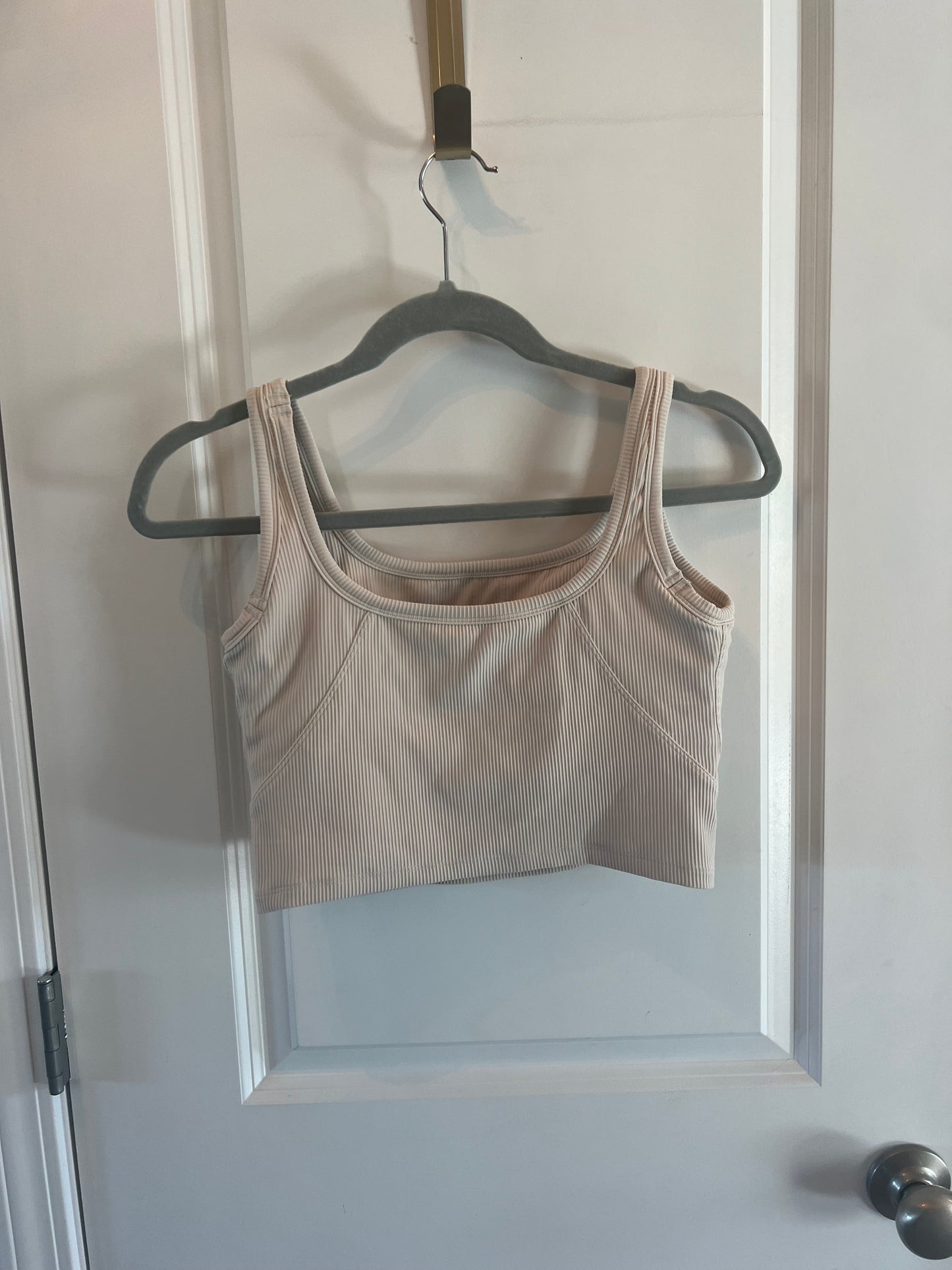 Ribbed Sports Bra Women’s Size Medium 8-10 Cream