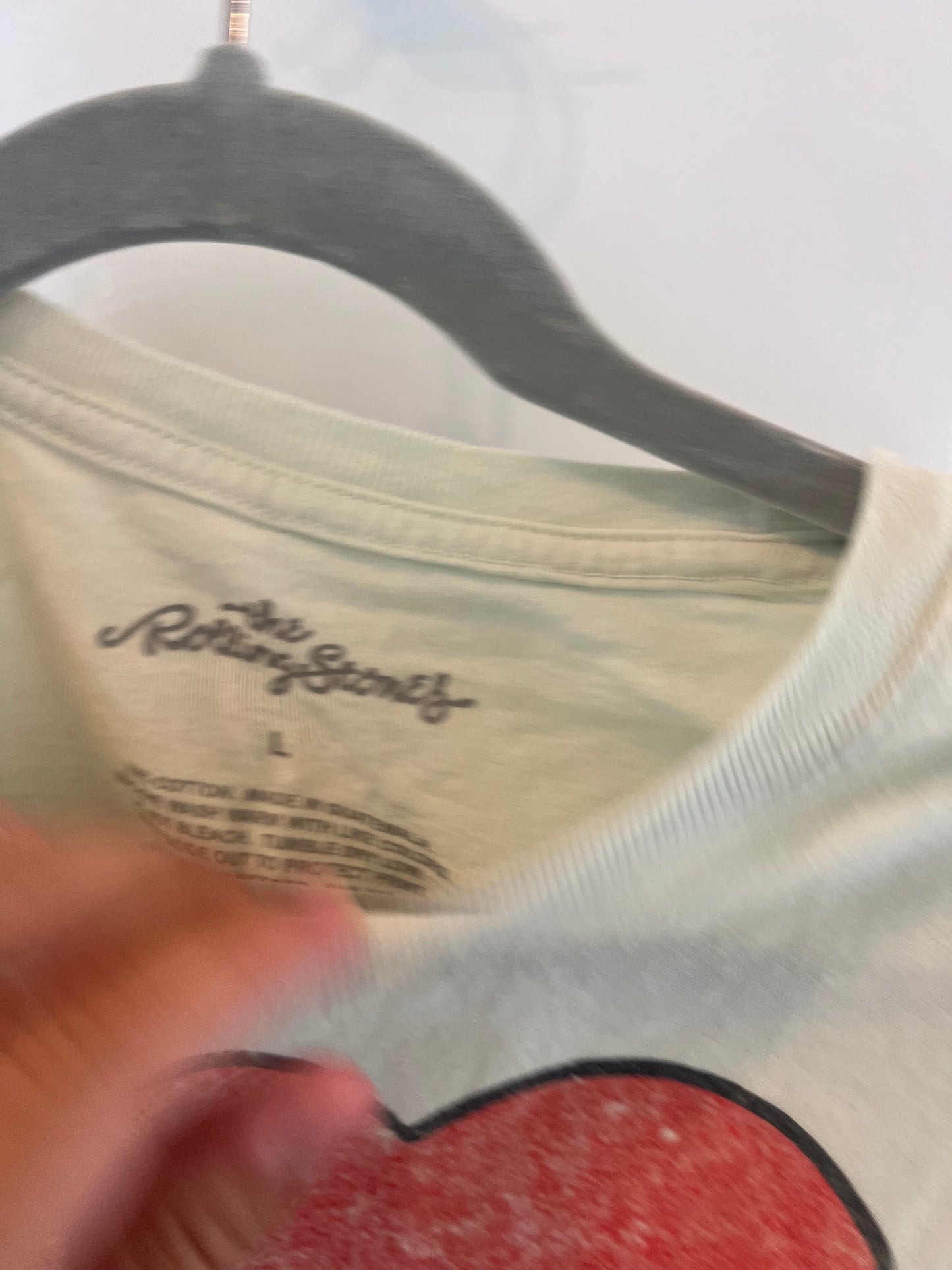 Rolling Stones Cropped Graphic Band Tee Women’s Size Large Cream