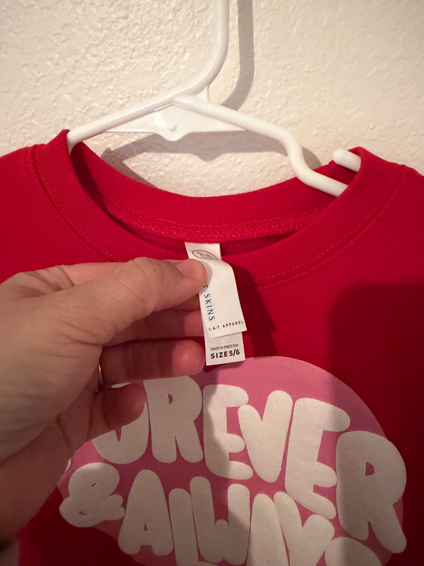 Forever & Always Sweatshirt Girl’s Size 5/6 Red