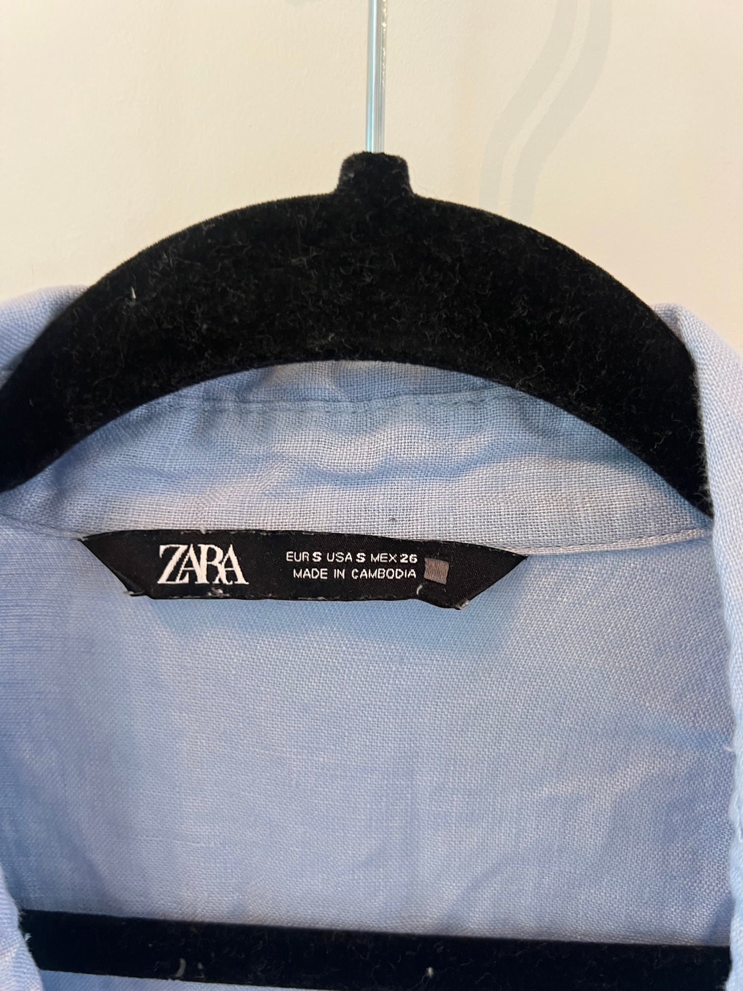 Zara Button Front Chambray Top Women’s Small