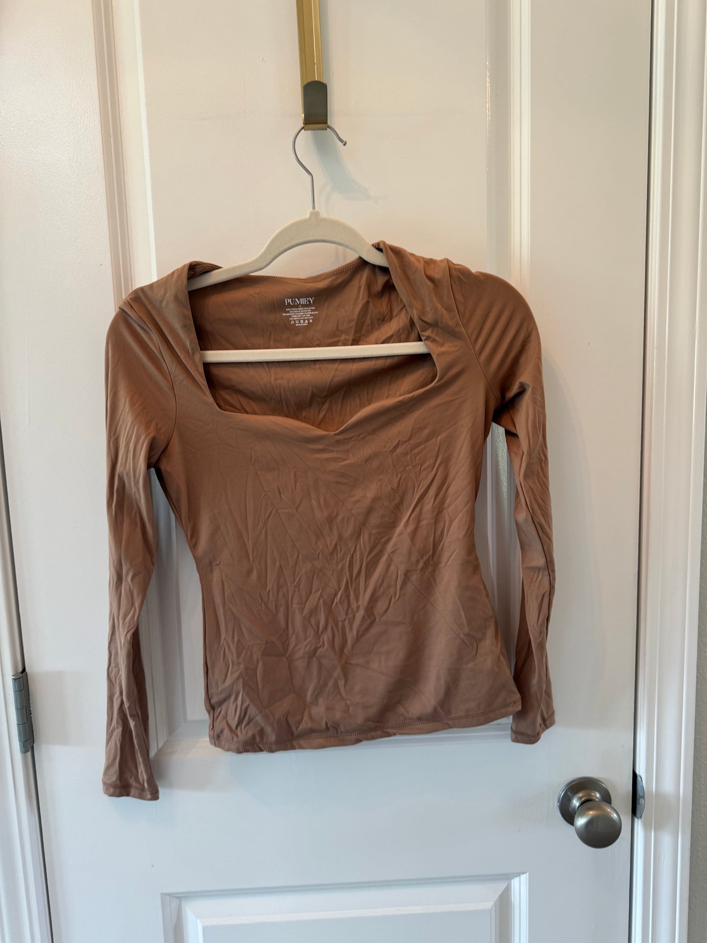 Sweetheart Neck Top Women’s Small Tan