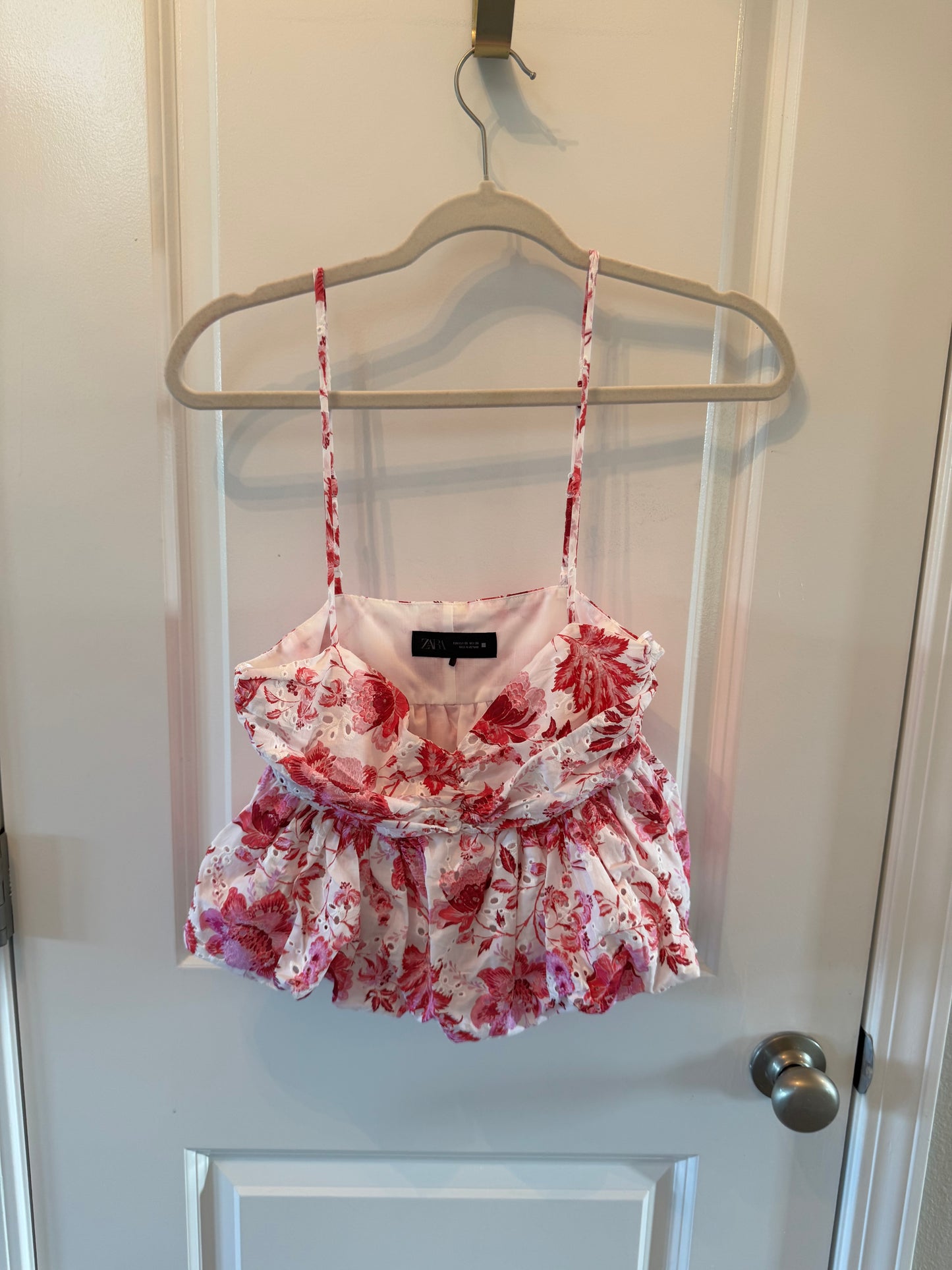 Zara Floral Top Women’s XS Pink