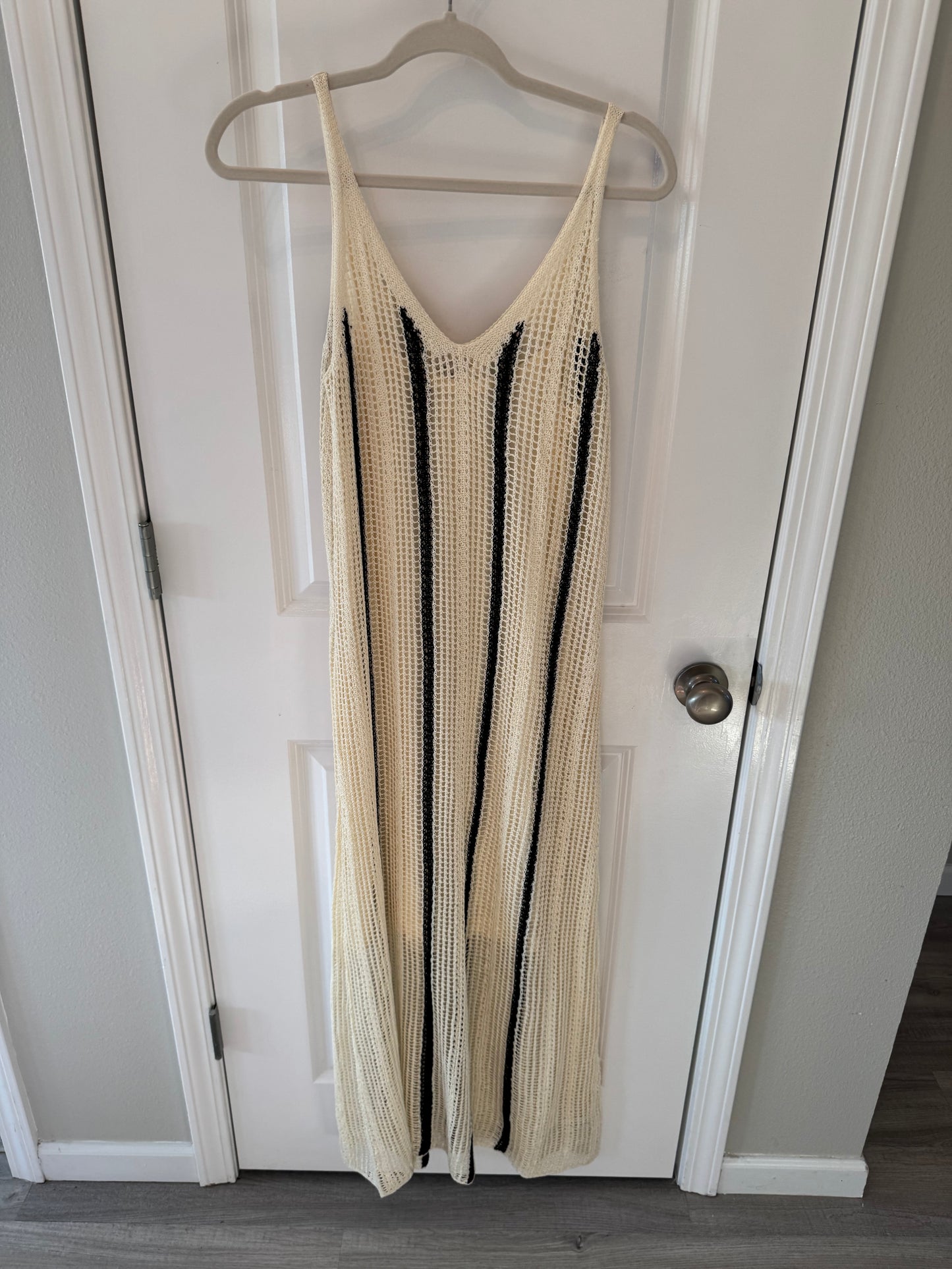 A New Day Crochet Knit Maxi Dress Women’s Medium Cream
