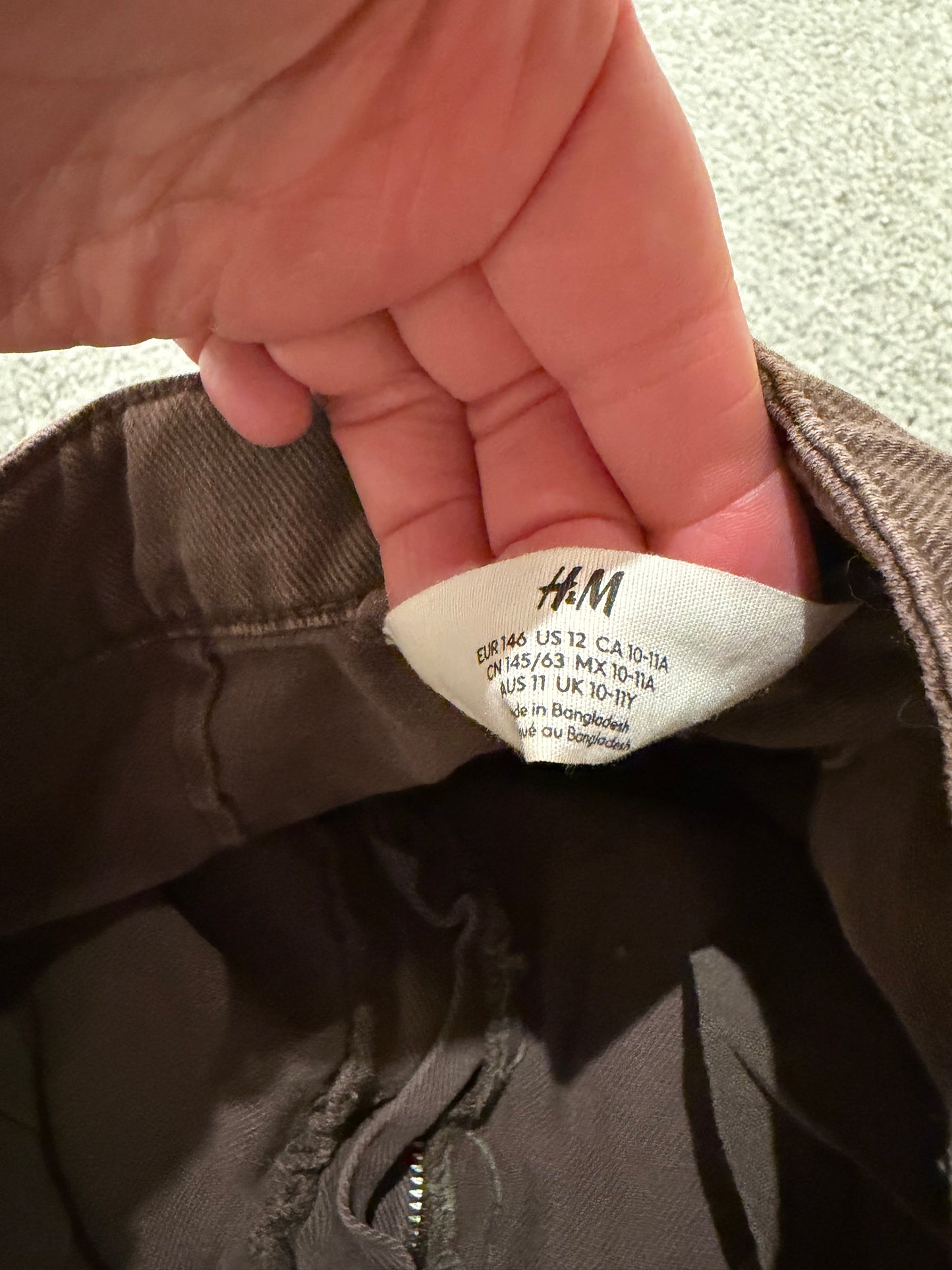 H&M Cargo Jeans Youth Size 12 Years Brown