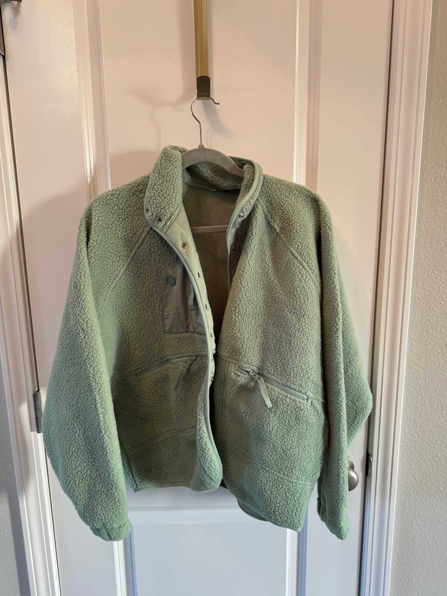 Sherpa Fleece Jacket Women’s Large Mint