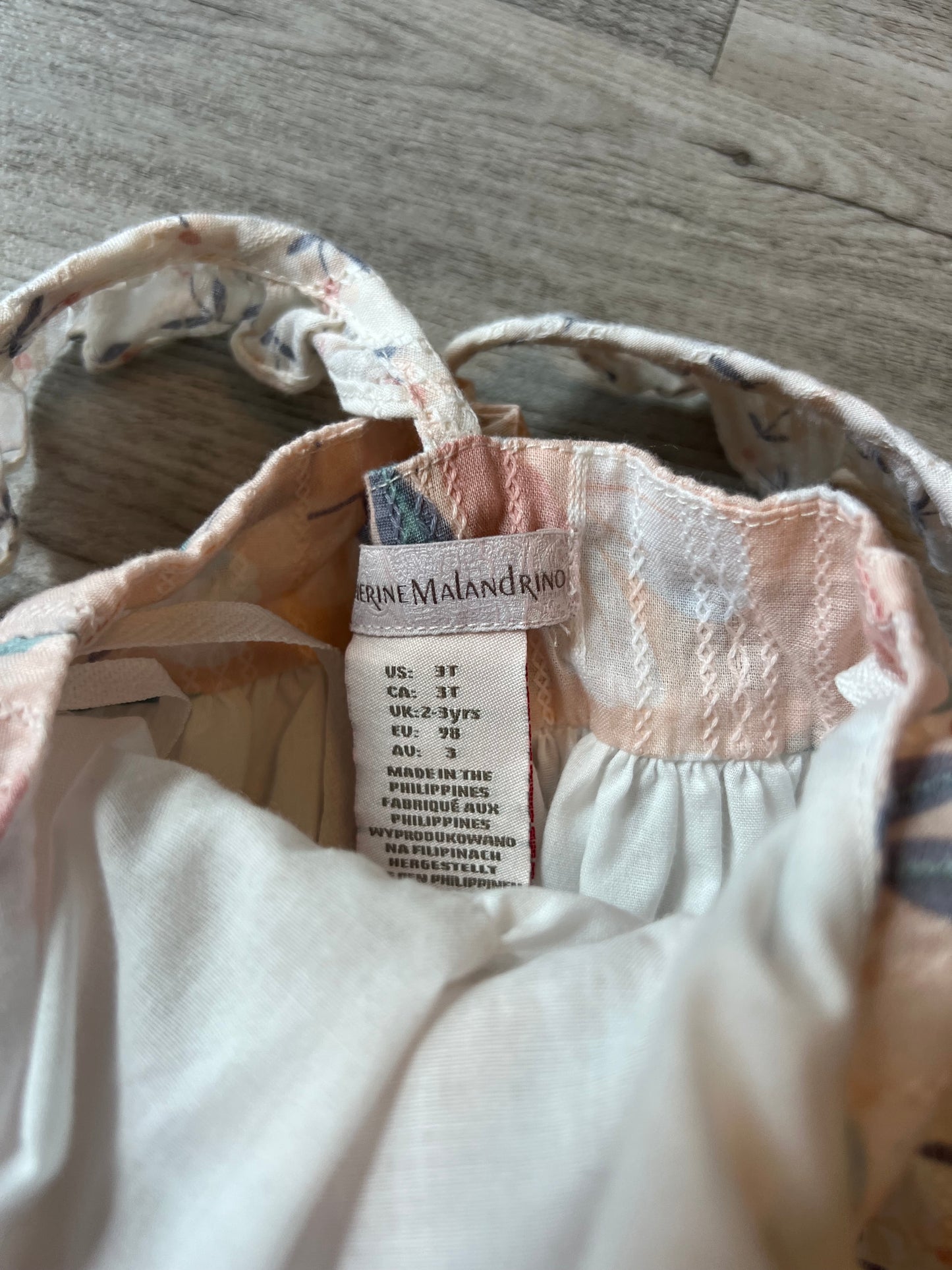 Floral Tiered Summer Dress Toddler Girl Size 3T White Pink