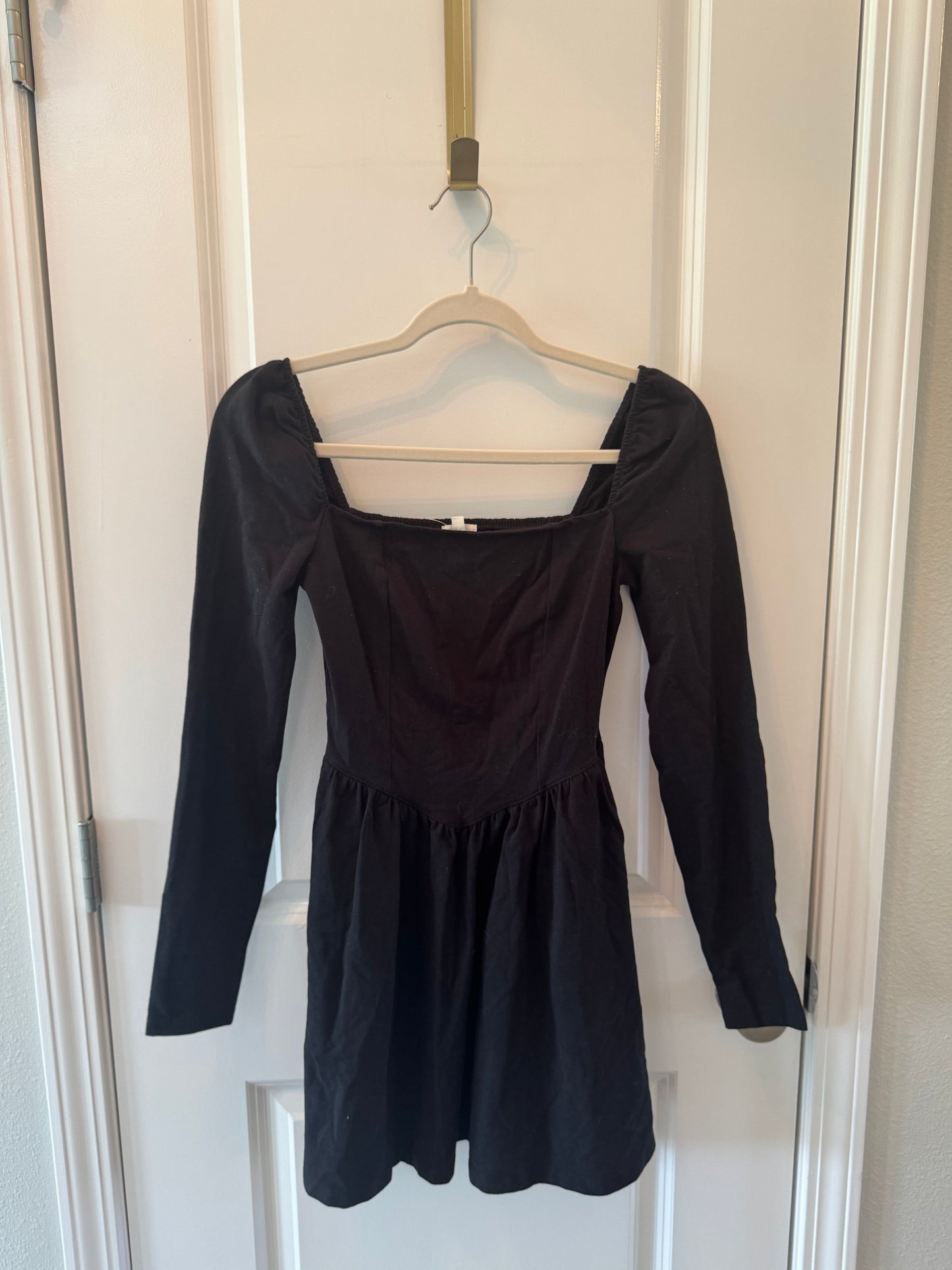 Aerie Fit & Flare Knit Mini Dress Women’s XS Black NWT