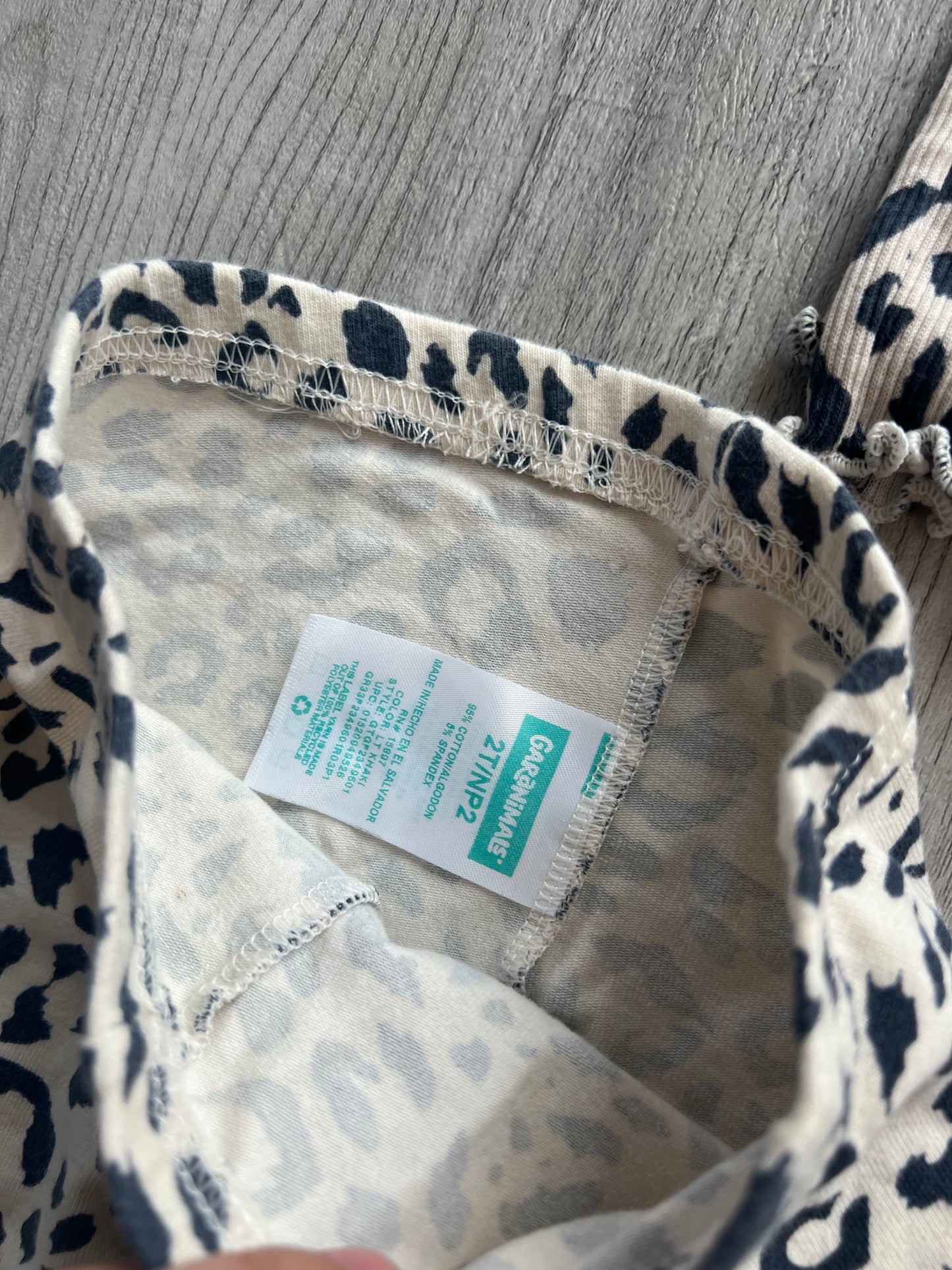 Leopard Print Matching Set Toddler Girl Size 2T Cream