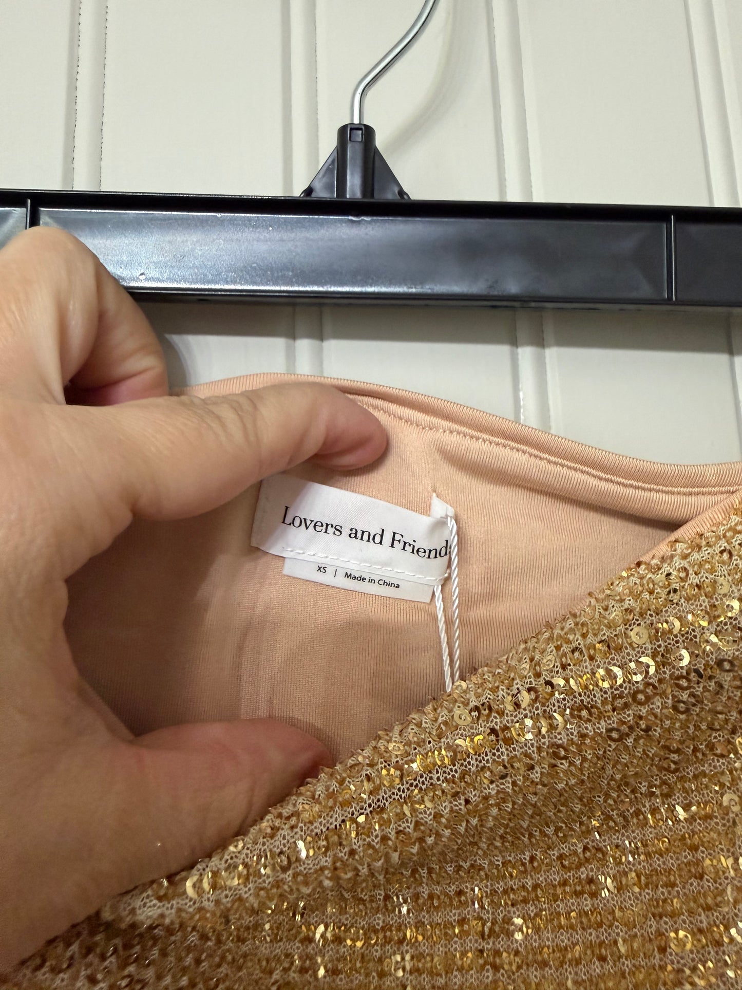 Lovers + Friends Selma Sequin Matching Set Women’s XS Gold NWT
