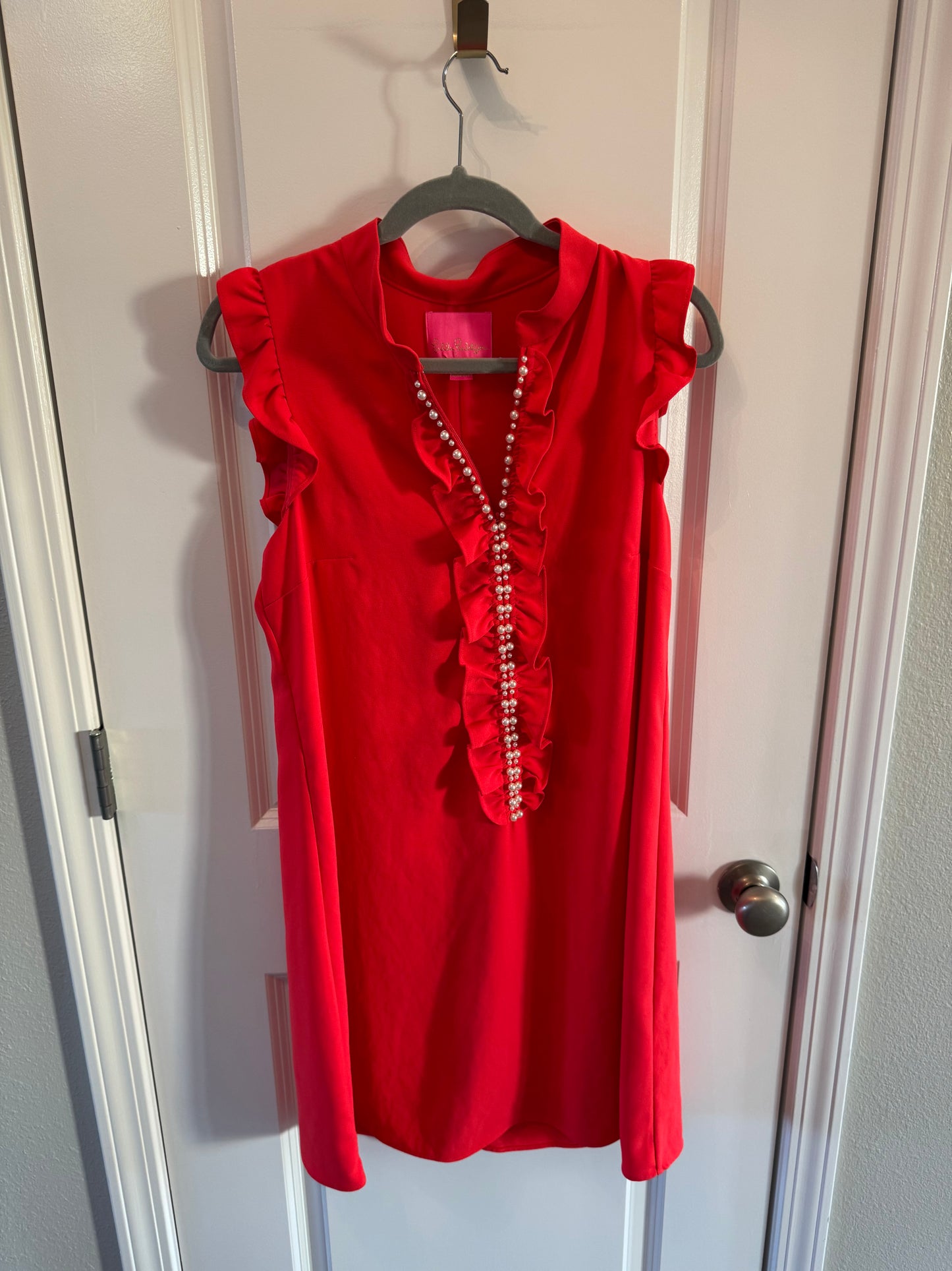 Lilly Pulitzer Adalee Shift Dress Size 8 Ruby Red
