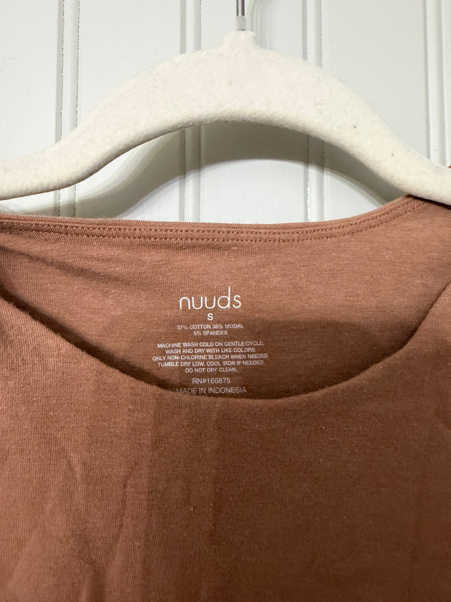 Nuuds Crewneck Tank Bodysuit Women’s Small Tan