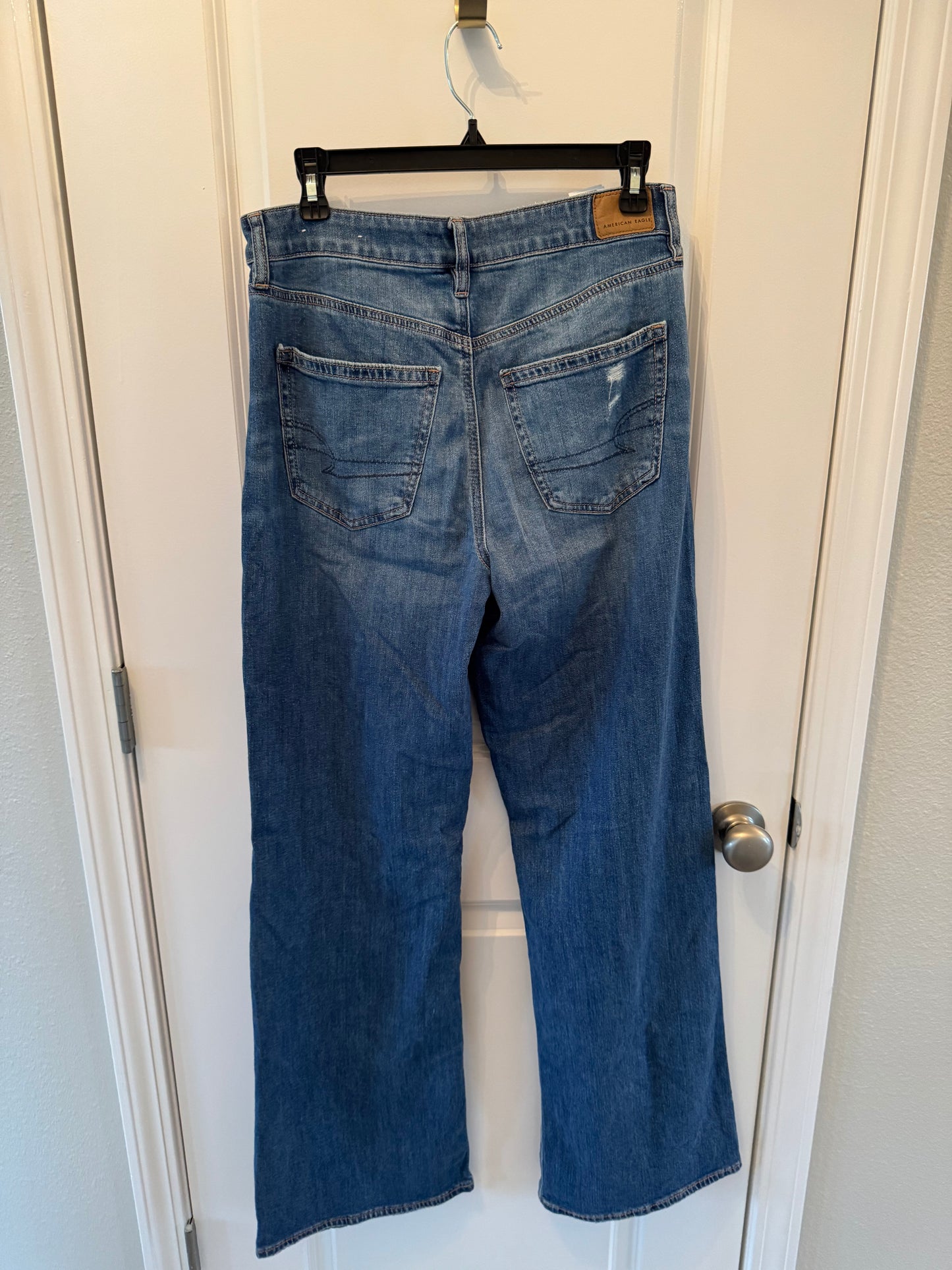 American Eagle Wide Leg Distressed Jeans Women’s 4 Long
