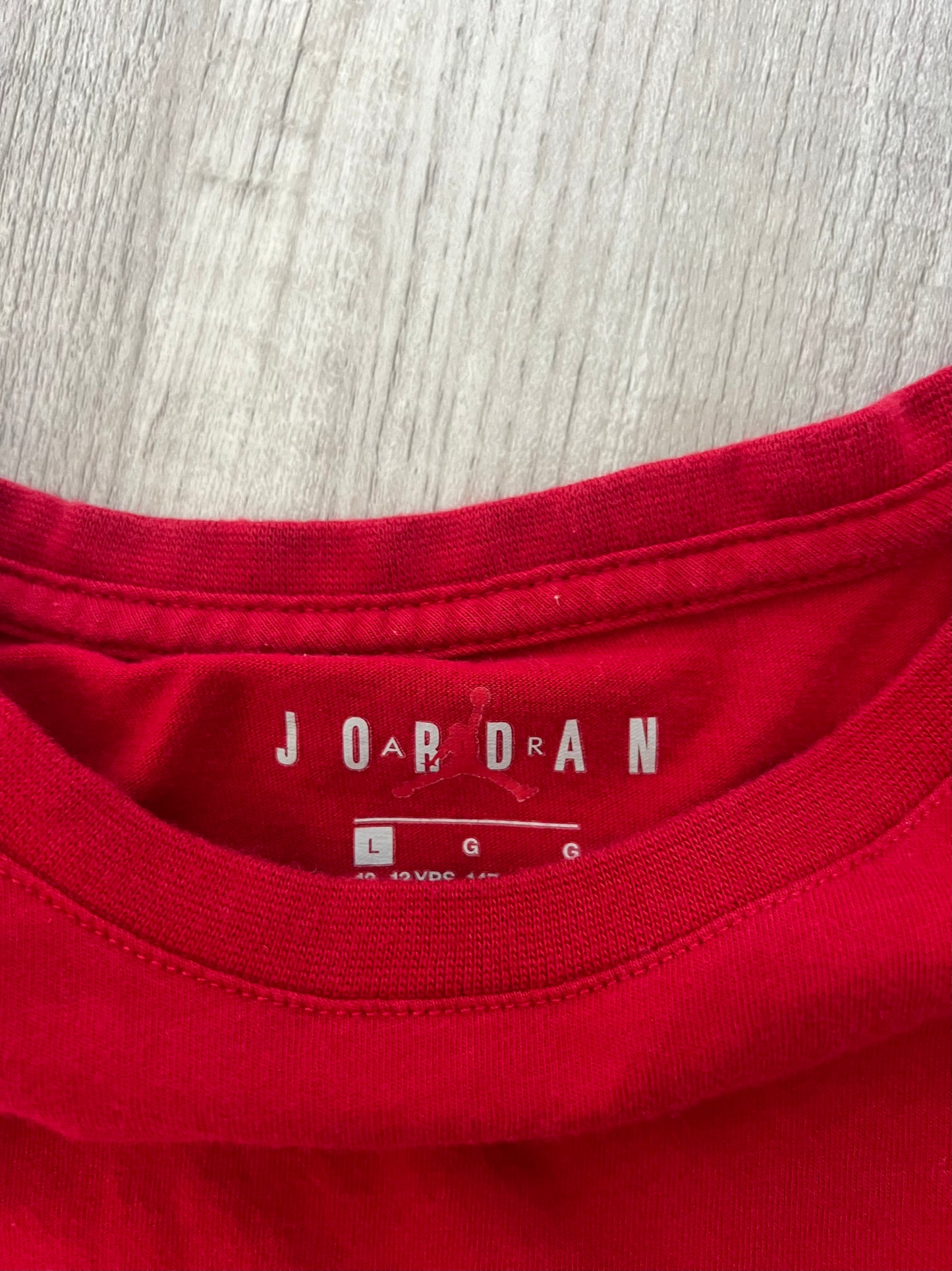Jordan Short Sleeve Tee Youth Boy’s Size Large Red