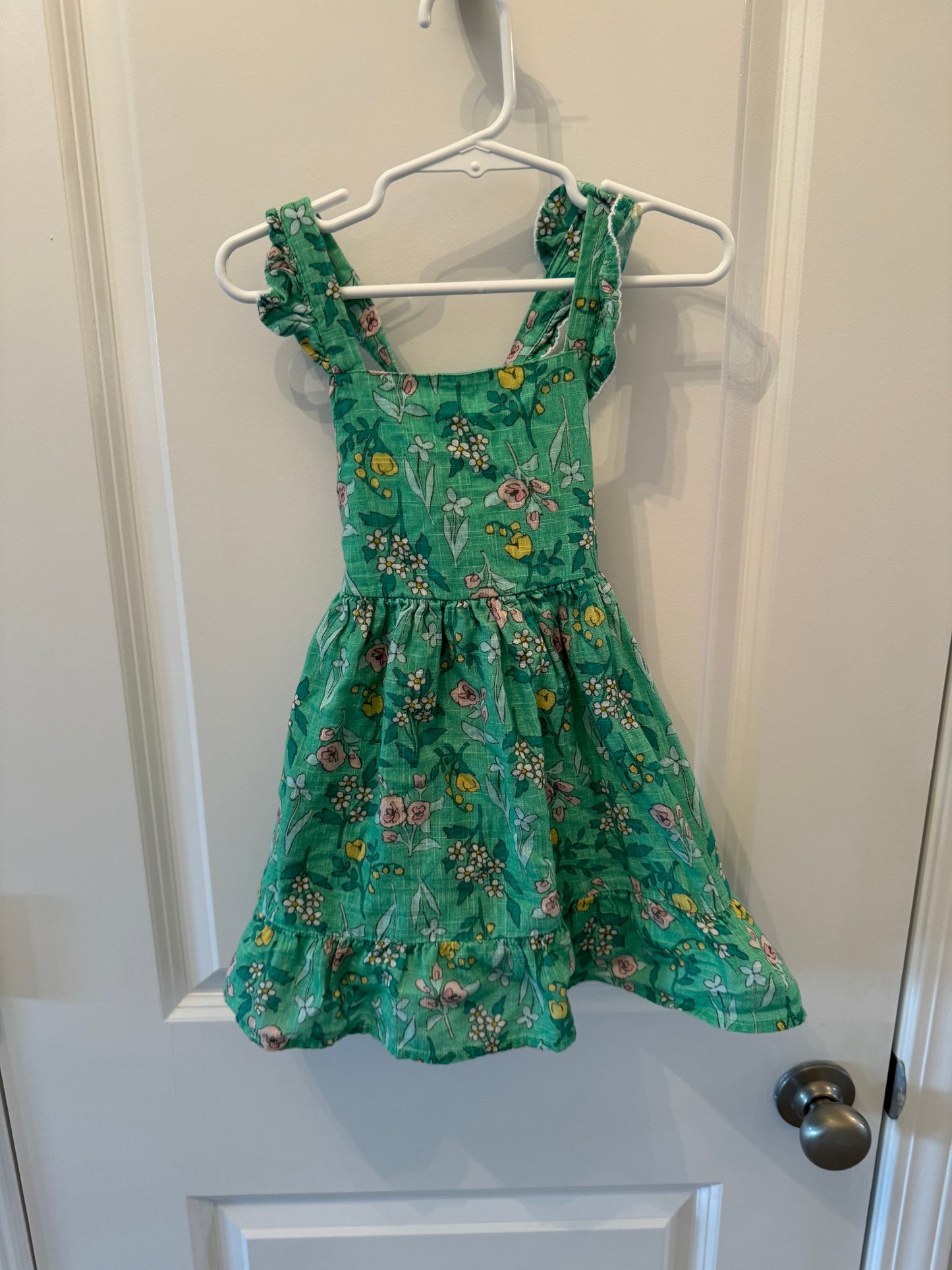 Cat & Jack Floral Dress w Ruffles Toddler Girl Size 3T Green