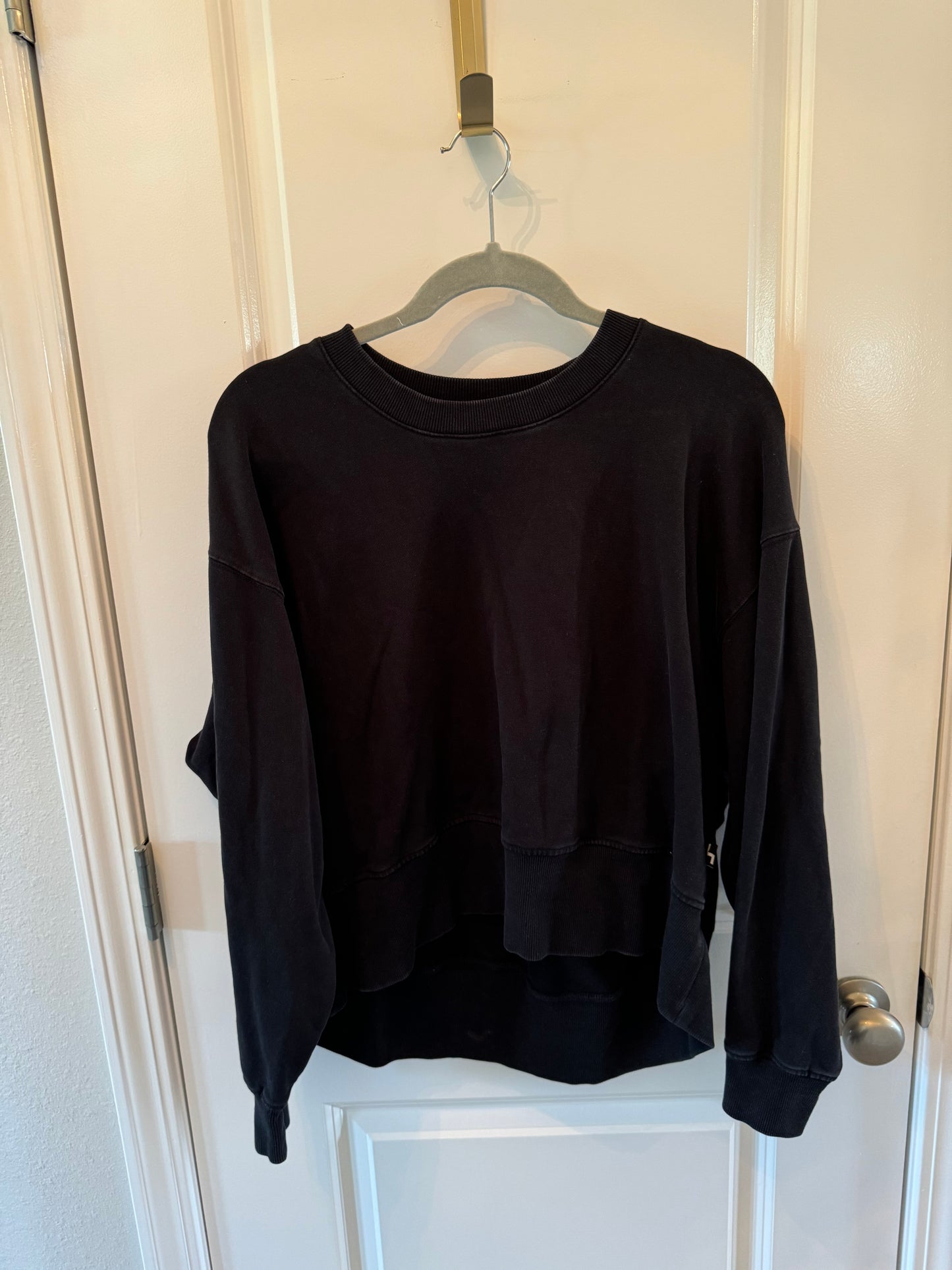 JoyLab Ribbed Crewneck Sweatshirt Women’s Size Large Black