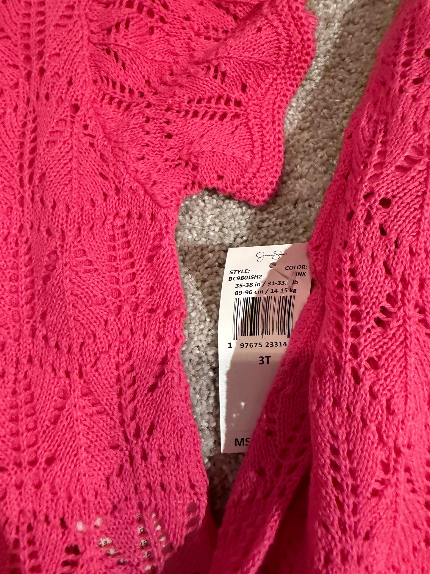 Jessica Simpson Knit Matching Set Toddler Size 3T Pink NWT