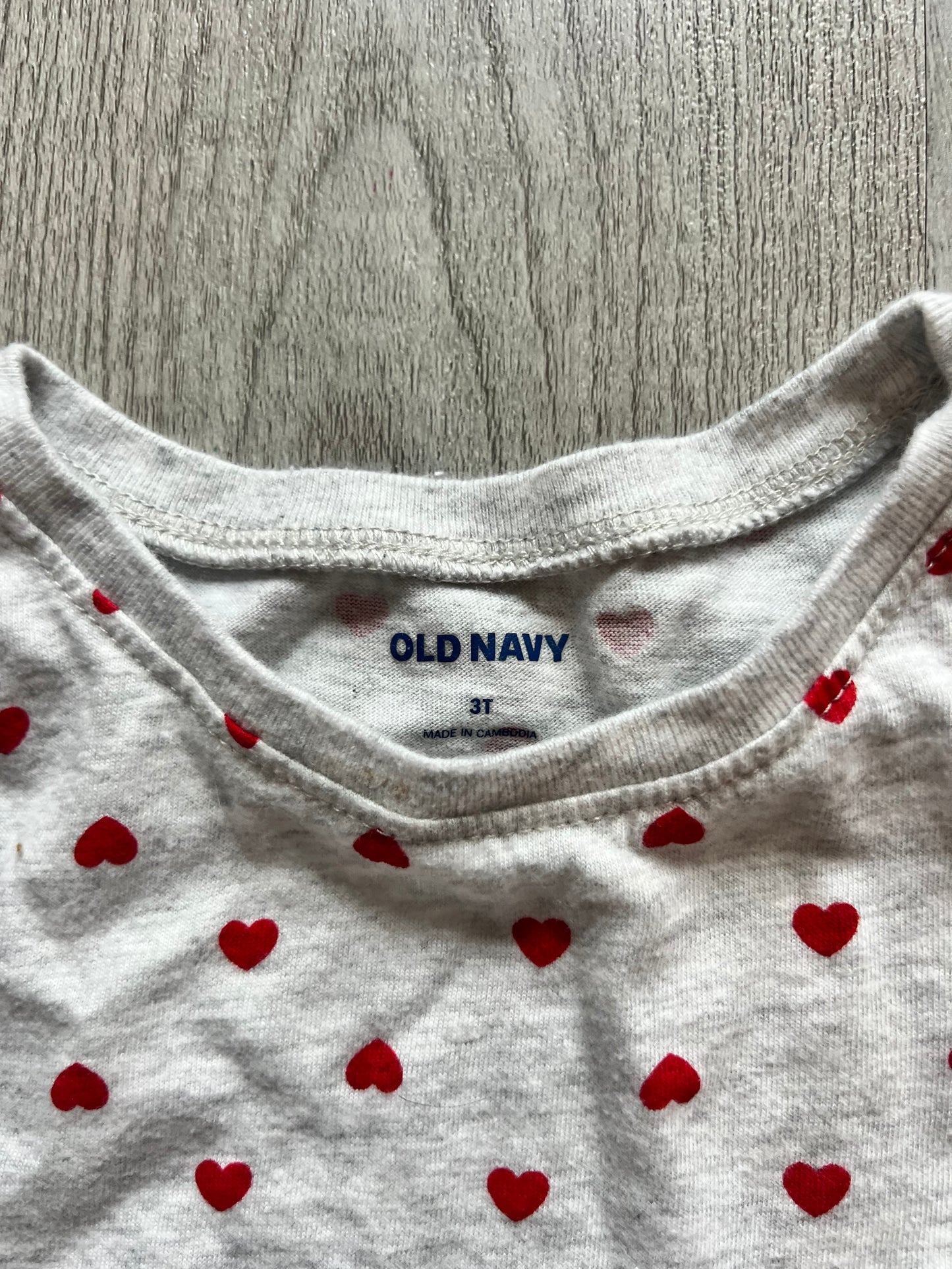 Old Navy Heart Print Dress Toddler Girl’s Size 3T Heather Gray