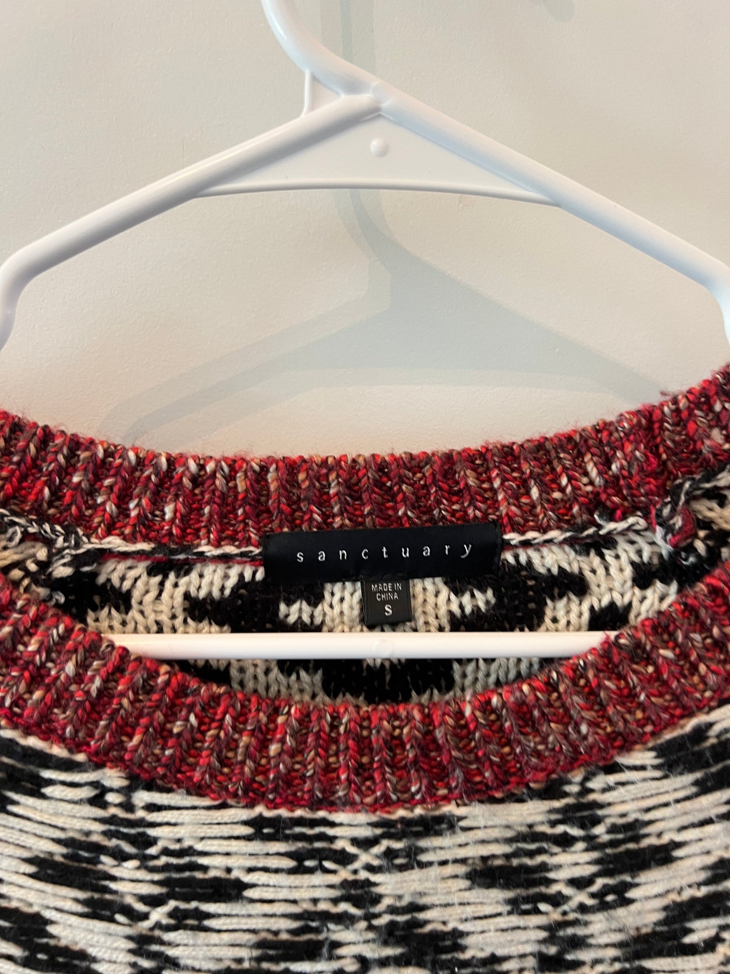 Anthropologie Sanctuary Fringe Sweater Women’s Small Burgundy
