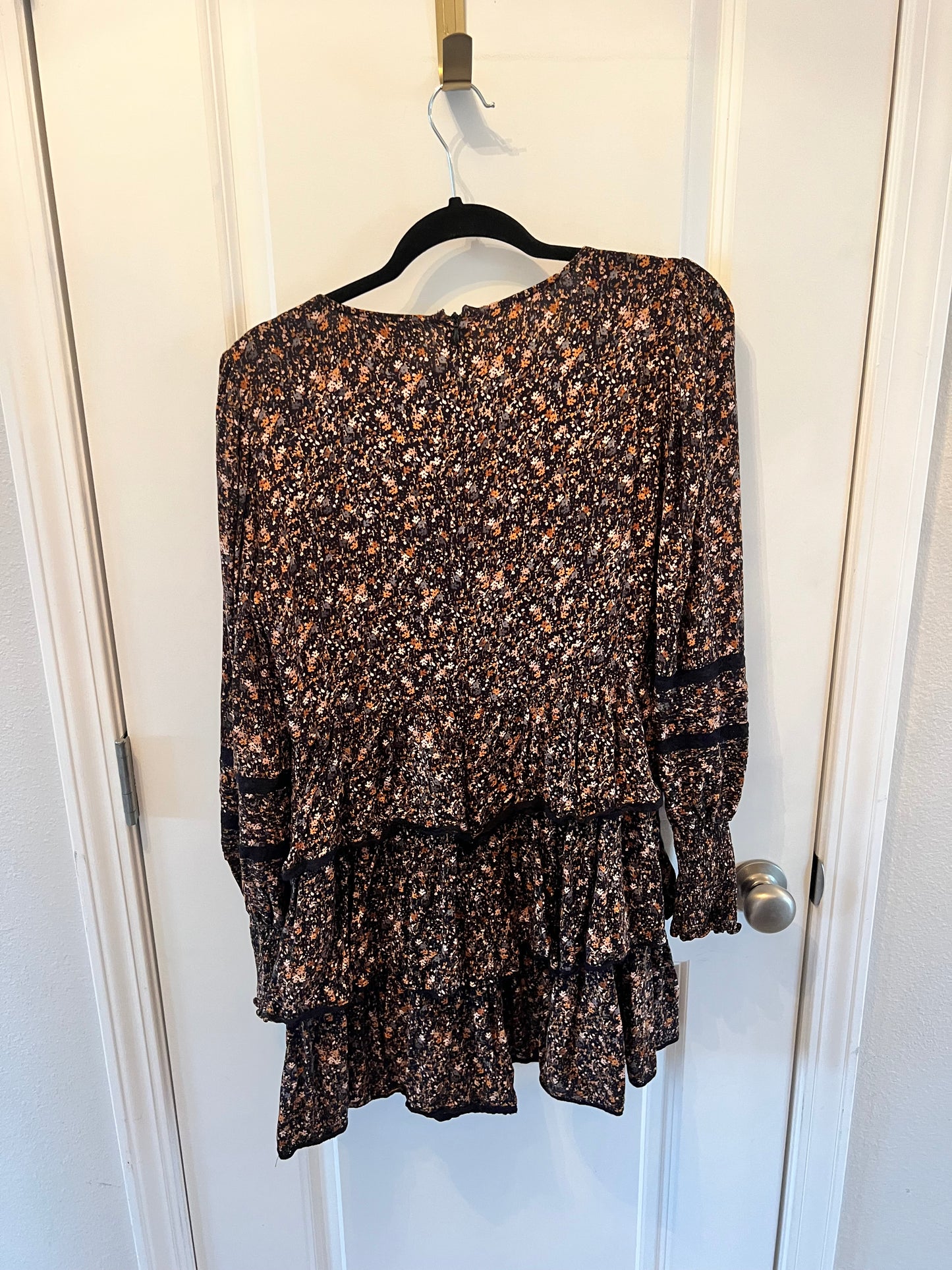 Saltwater Luxe Ditzy Floral Dress Women’s Size Large 12-14 Brown