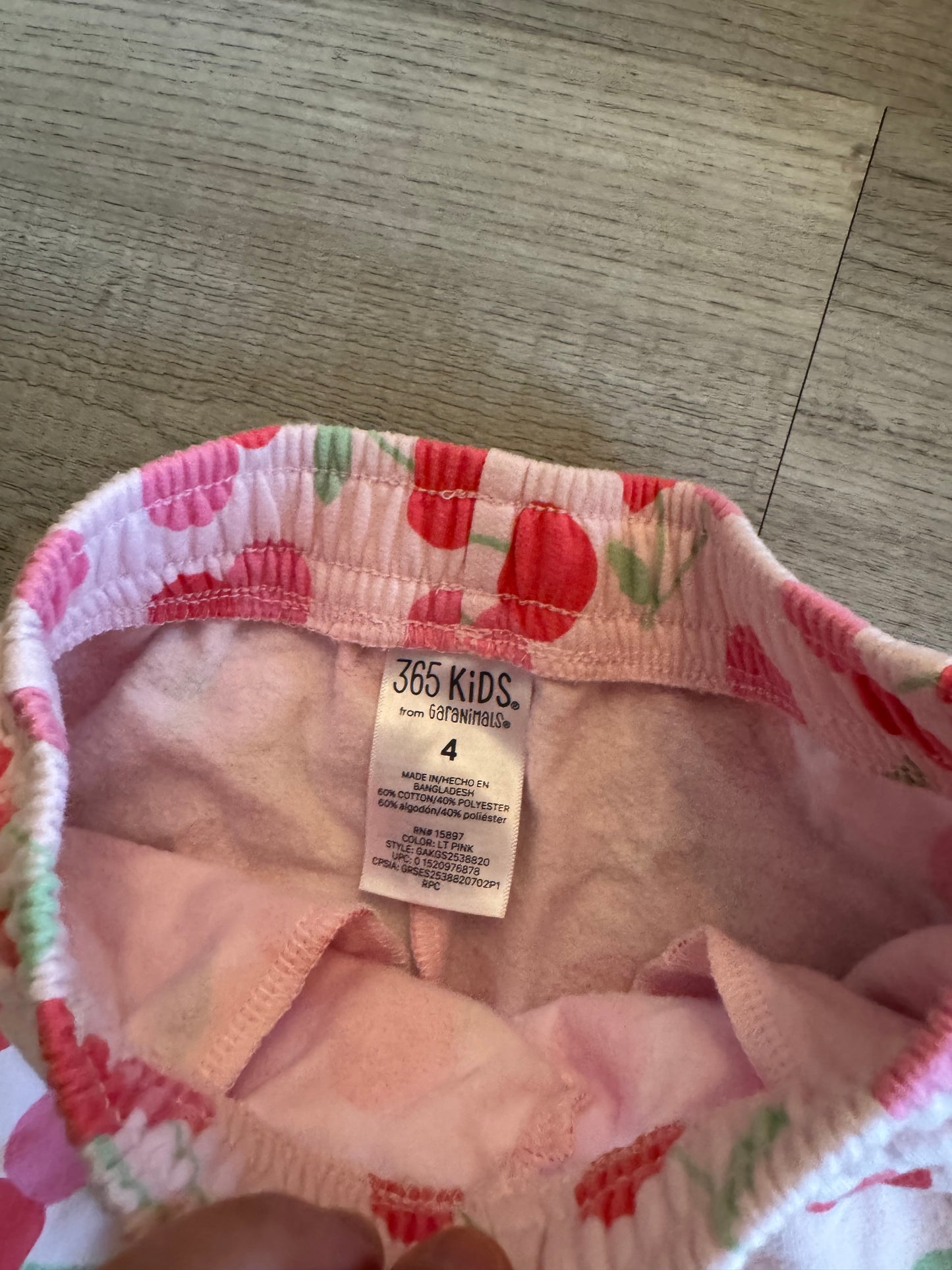 Toddler Girl Cherry Set Size 4 Years