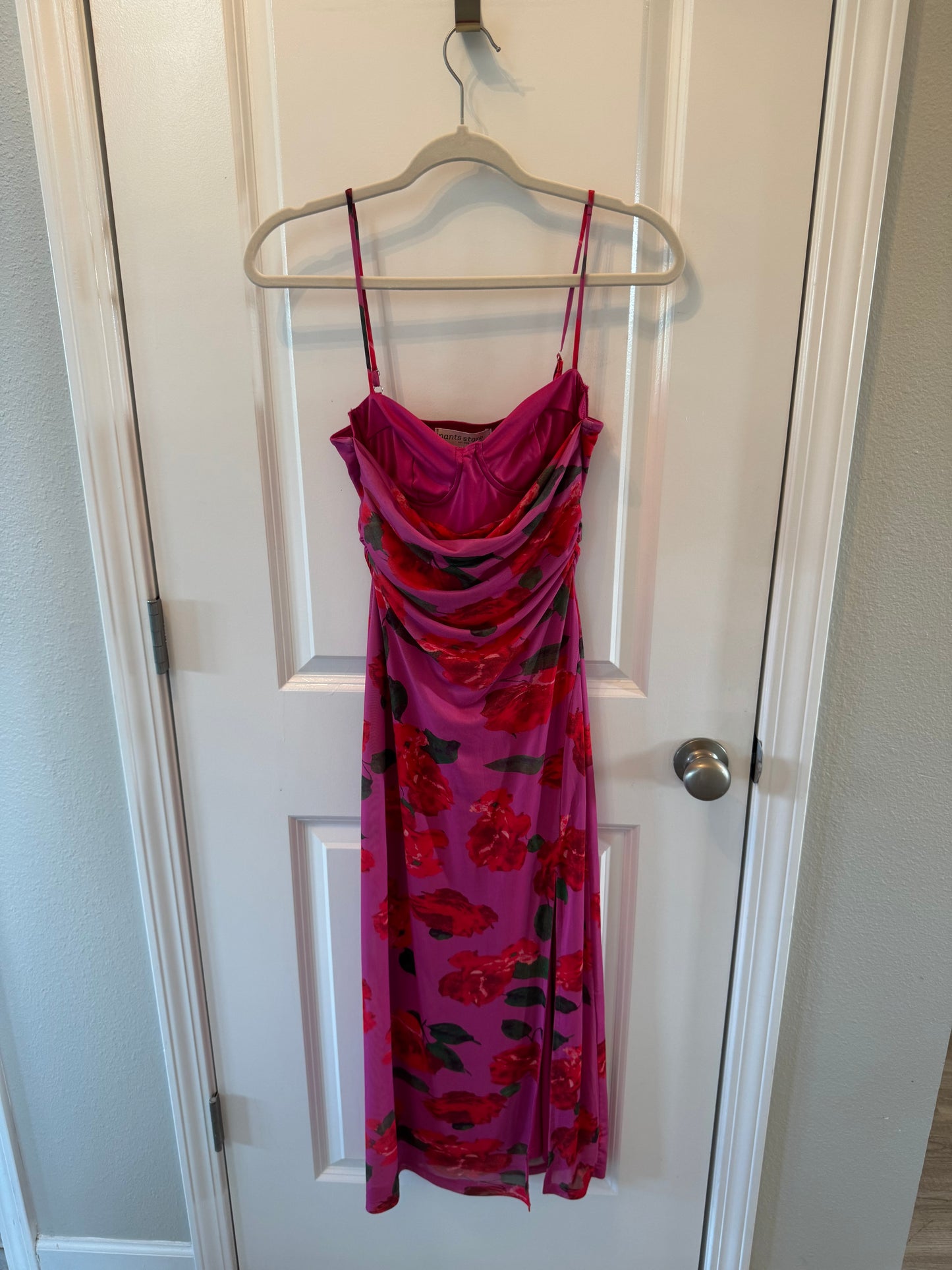Floral Midi Dress Women’s Small Magenta NWT