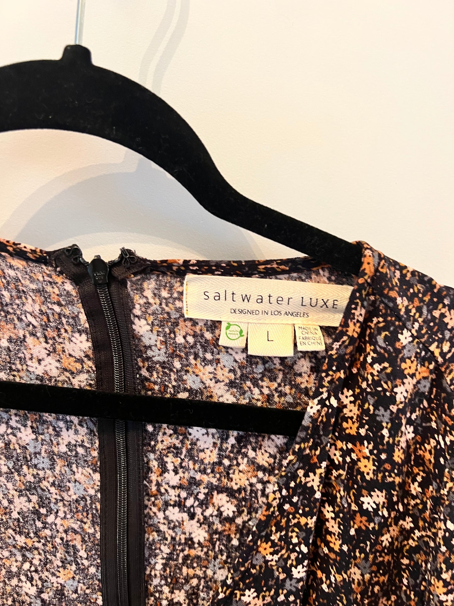 Saltwater Luxe Ditzy Floral Dress Women’s Size Large 12-14 Brown