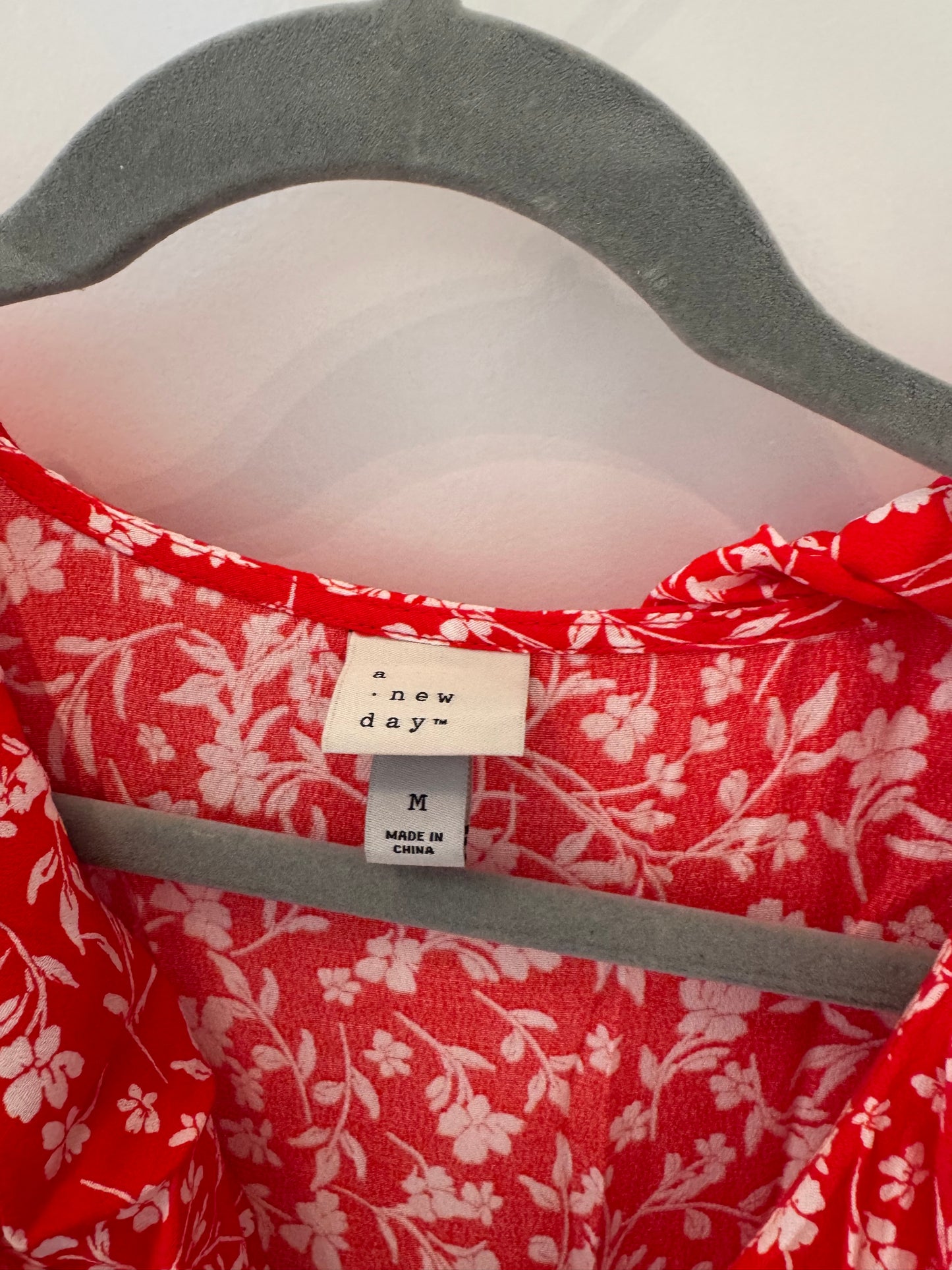 A New Day Floral Midi Dress Women’s Medium Red